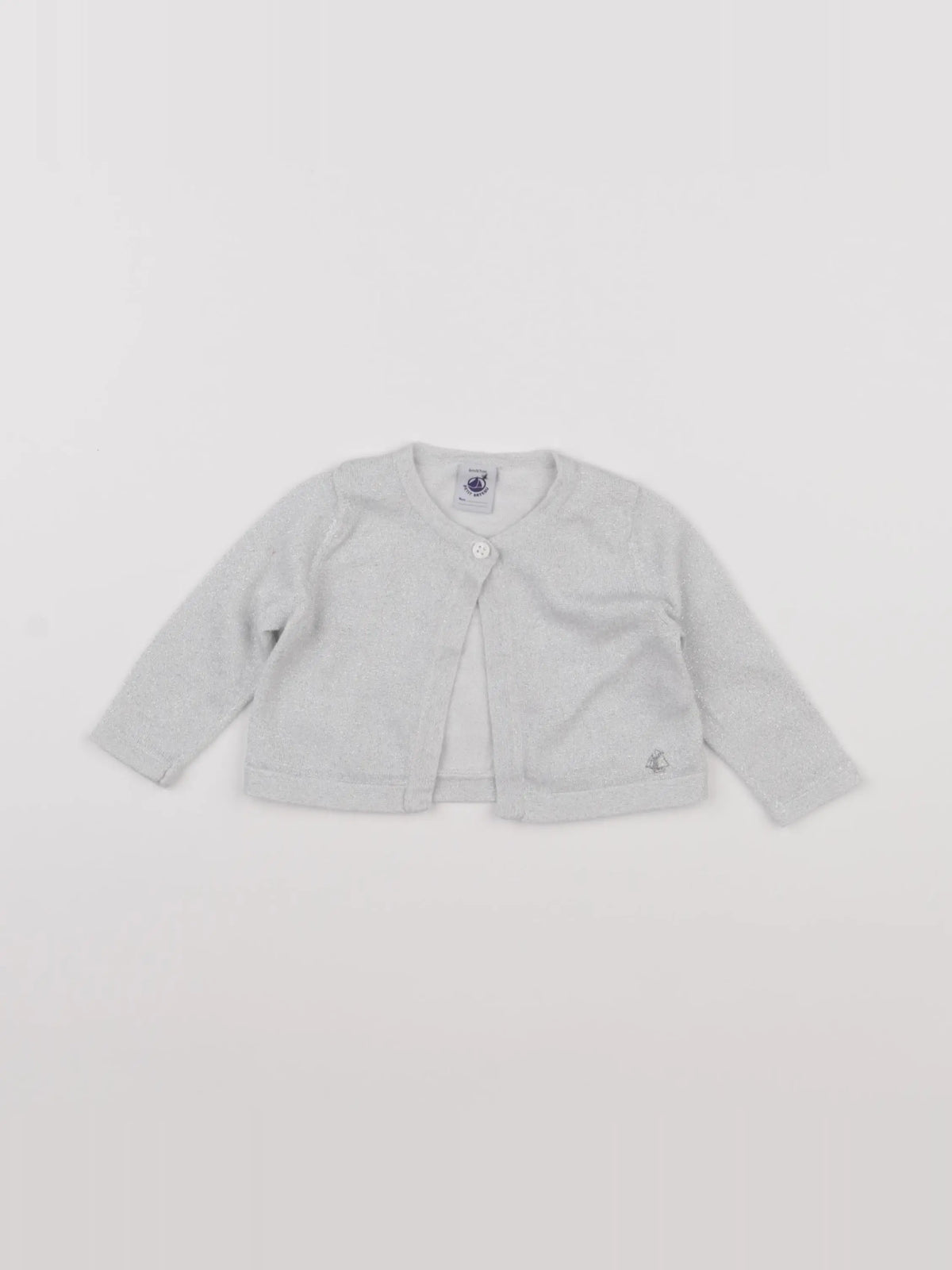 Petit Bateau - gilet gris, argent - 6 mois