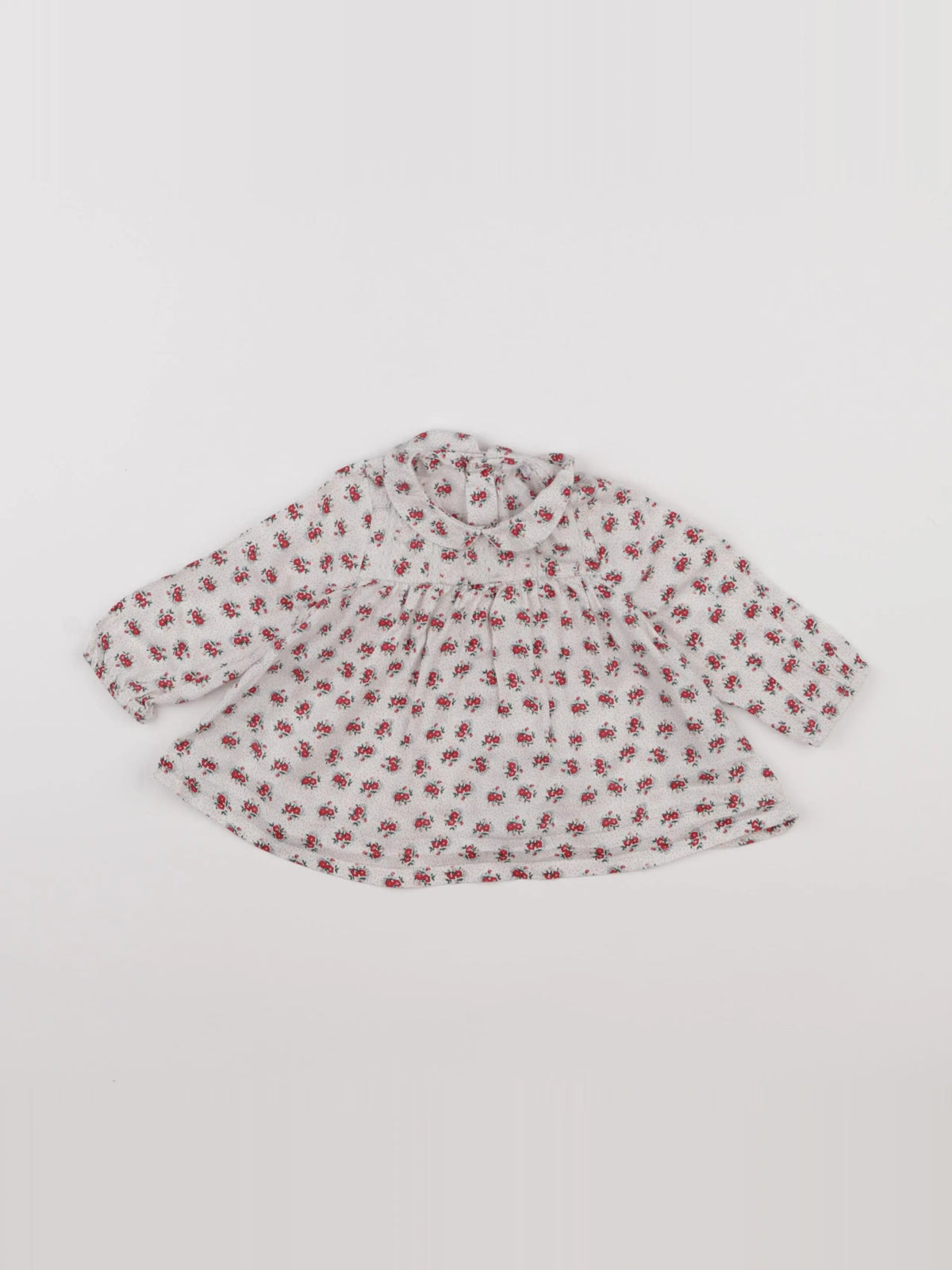 Boutchou - blouse beige, rouge - 6 mois