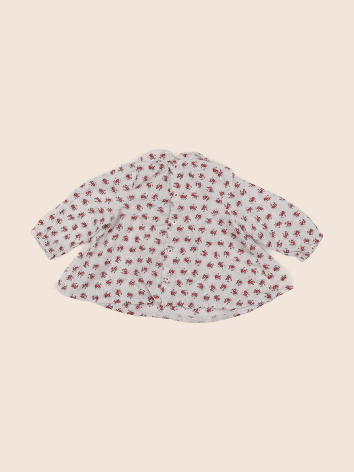Boutchou - blouse beige, rouge - 6 mois