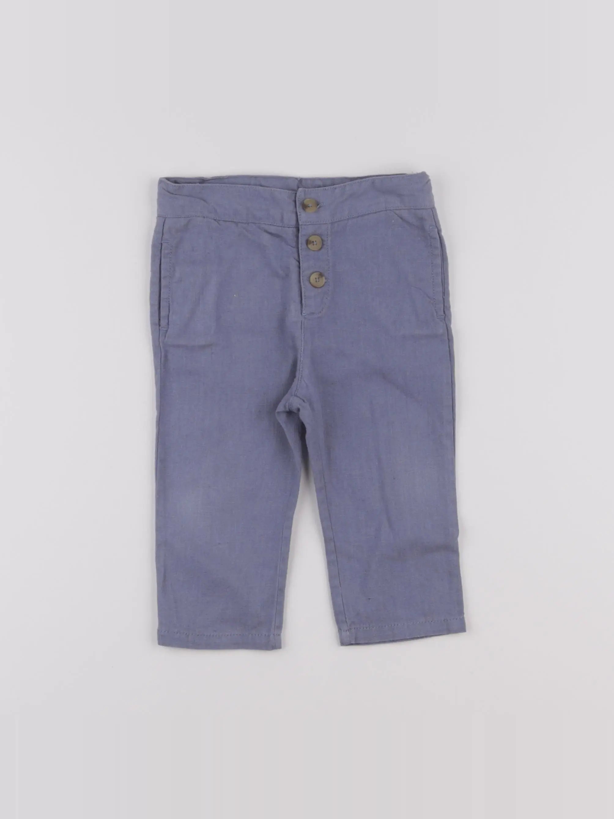 Natalys - pantalon bleu - 12 mois