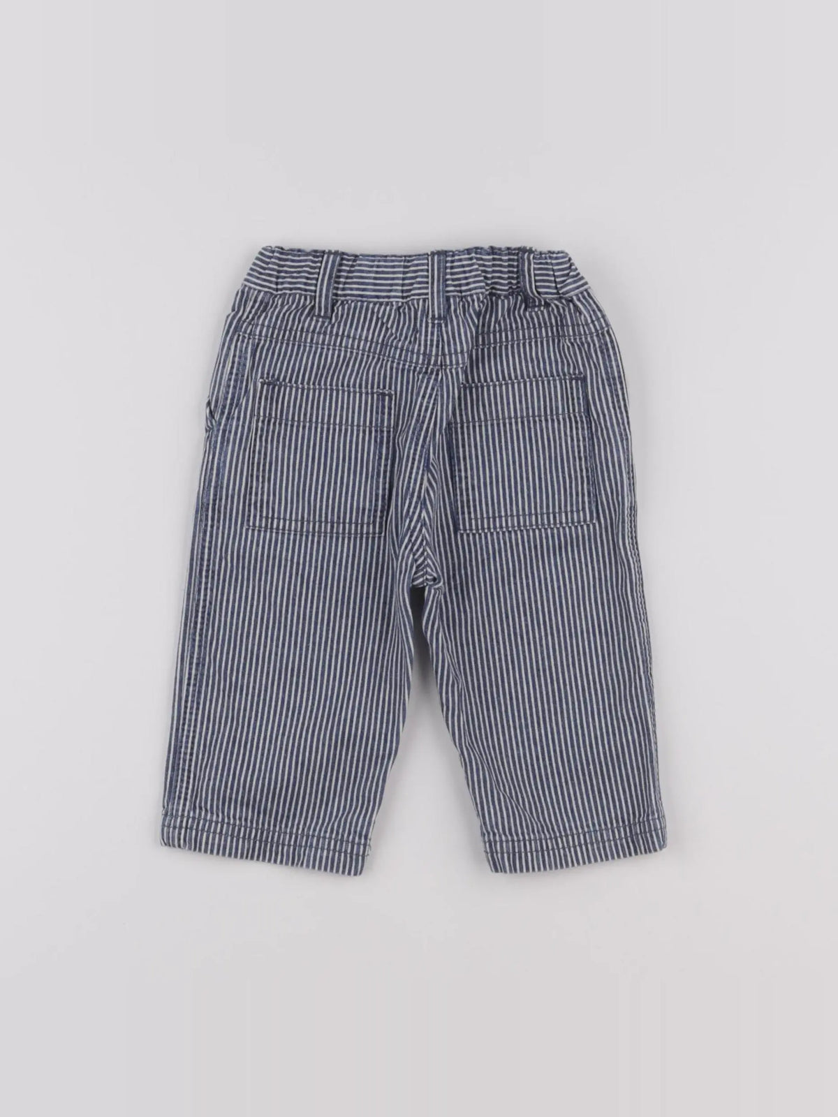 Petit Bateau - pantalon bleu, blanc - 6 mois