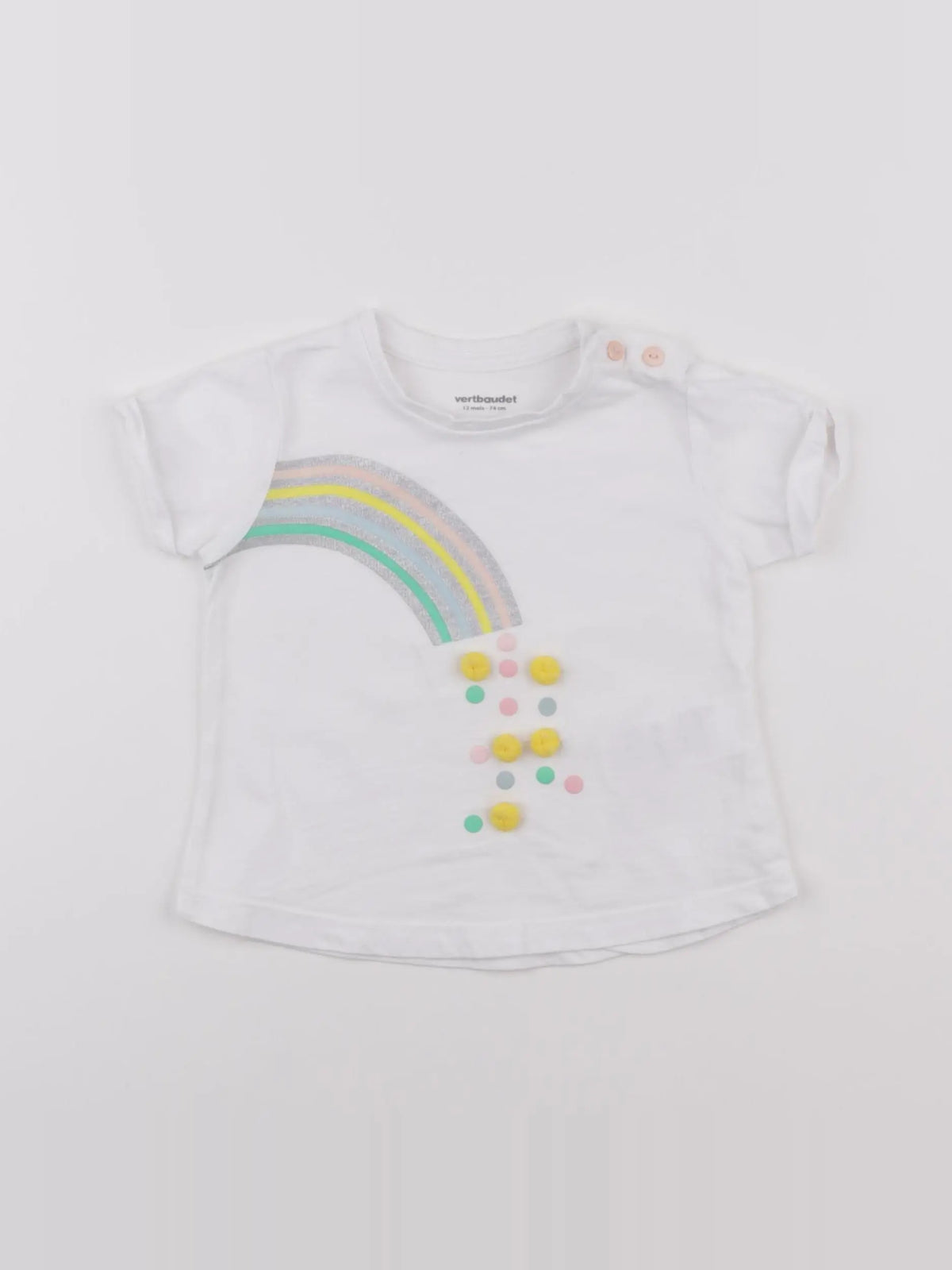 Vertbaudet - tee-shirt blanc - 12 mois