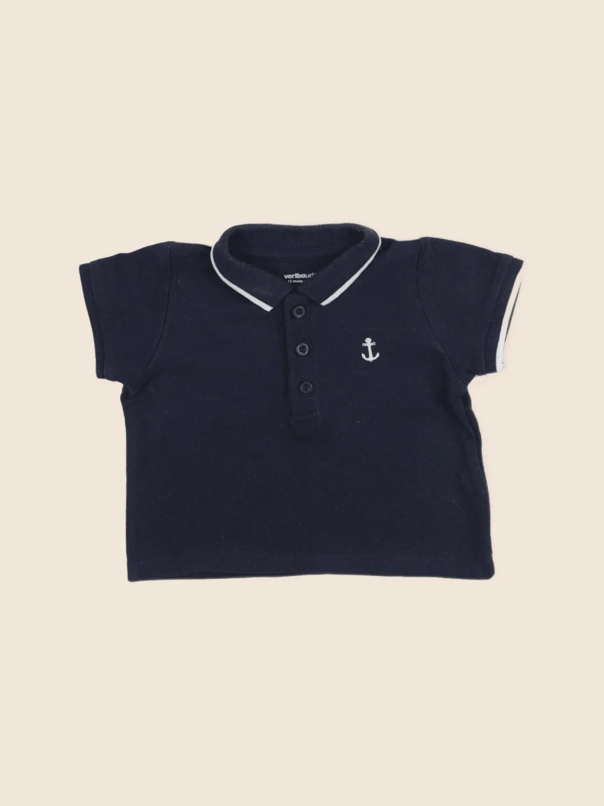 Vertbaudet - polo bleu - 12 mois