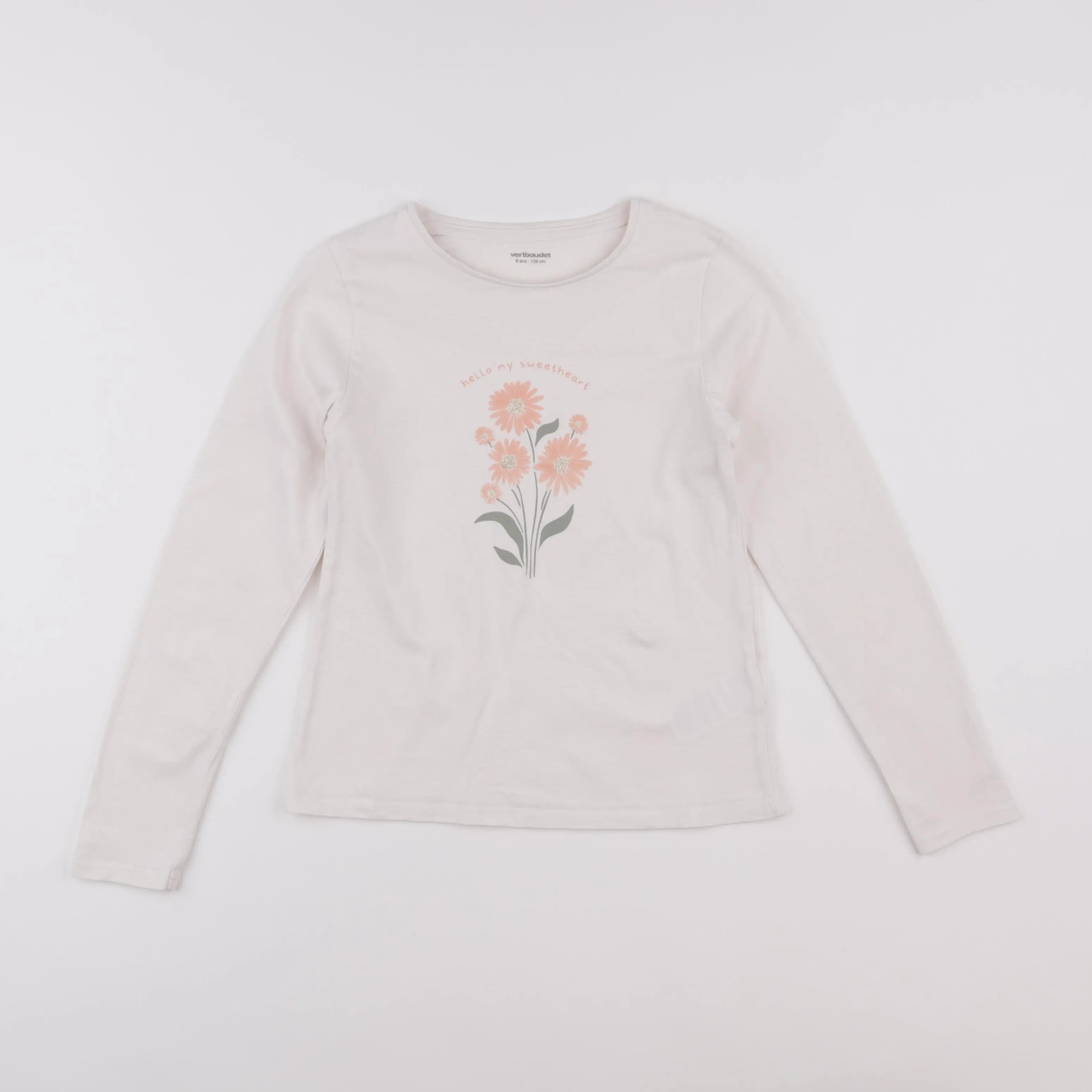 Vertbaudet - tee-shirt blanc - 8 ans