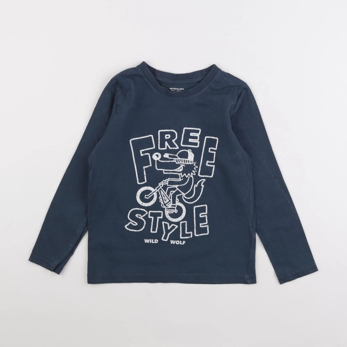Vertbaudet - tee-shirt bleu - 8 ans
