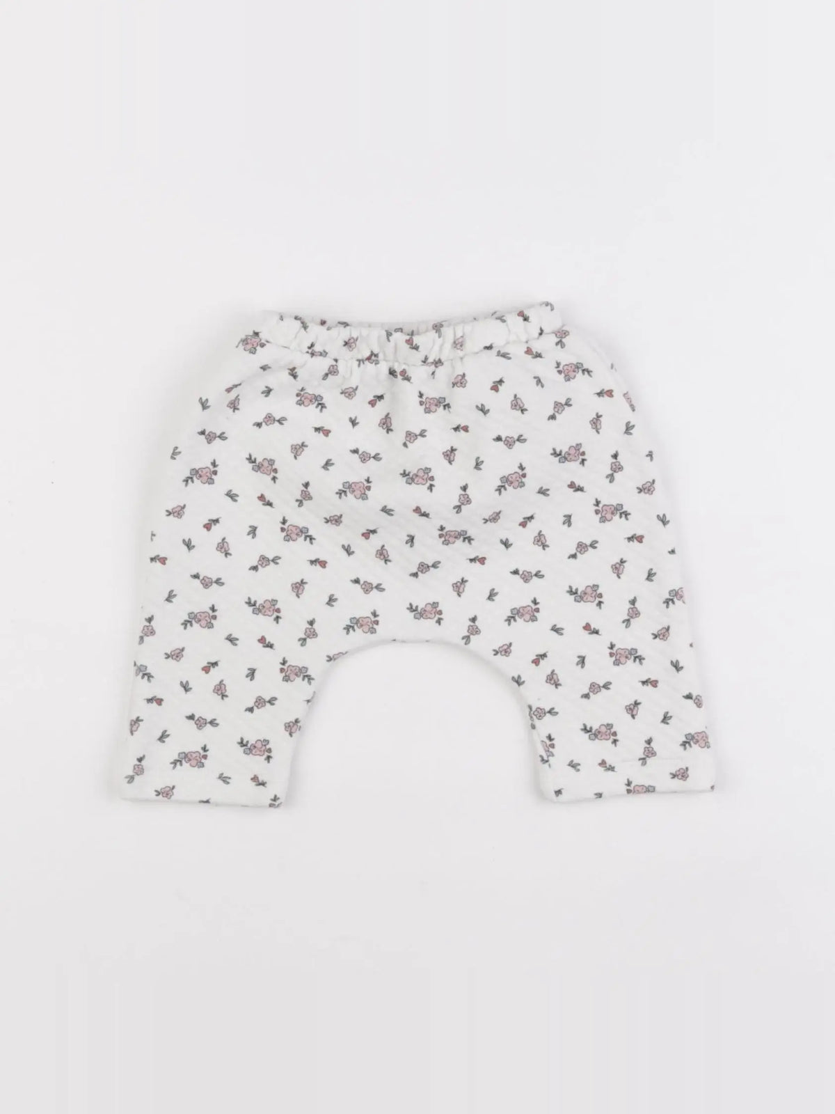 Vertbaudet - jogging blanc, rose - 3 mois