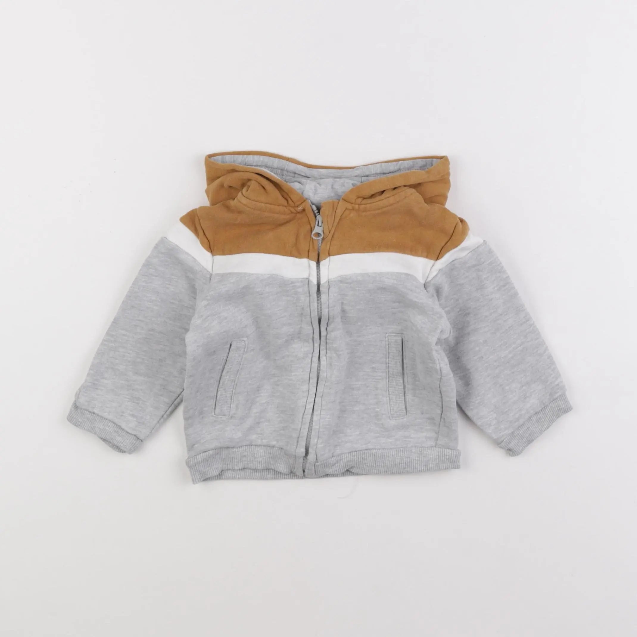 Vertbaudet - sweat gris - 12 mois