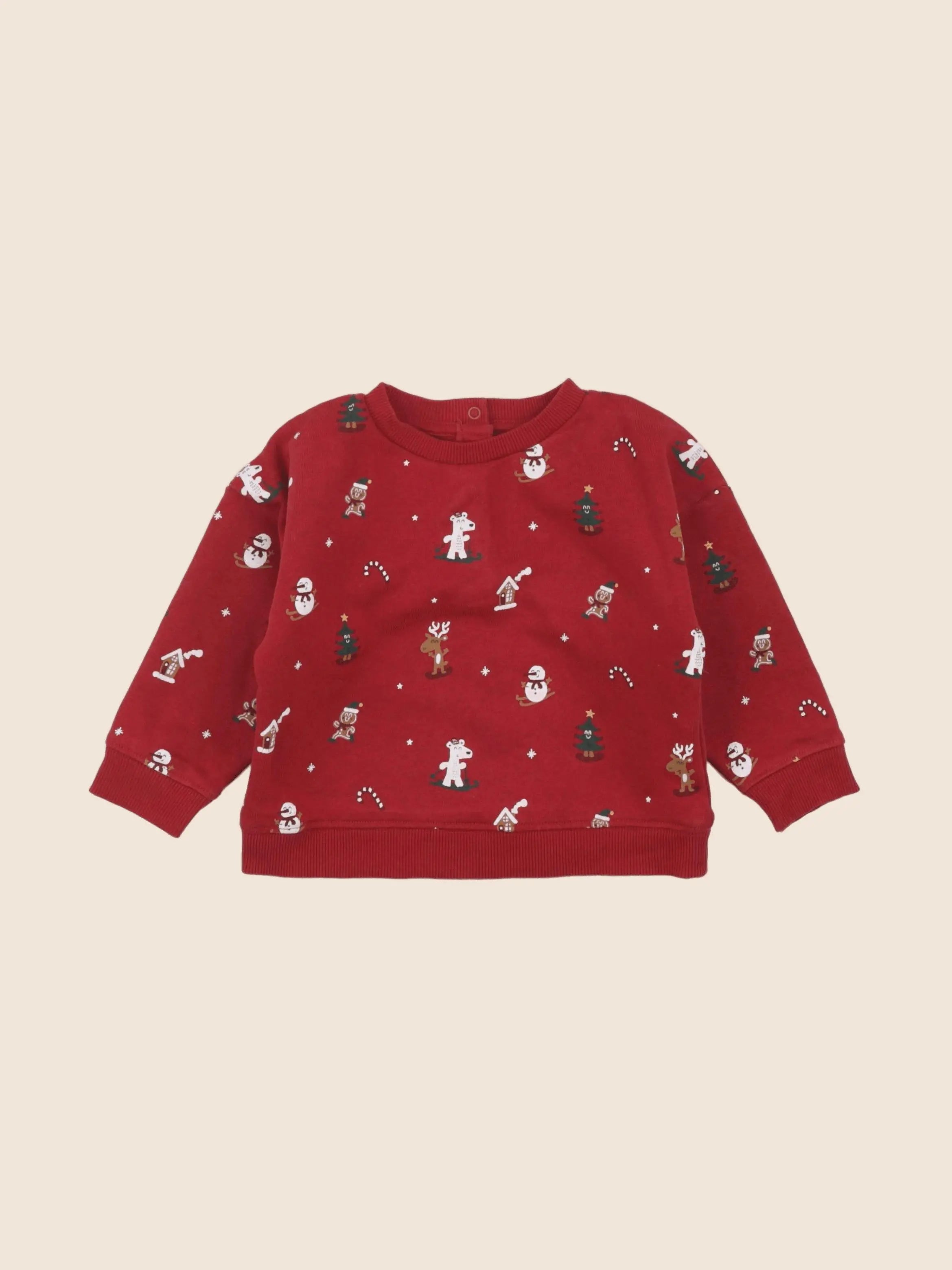 Vertbaudet - sweat rouge - 18 mois