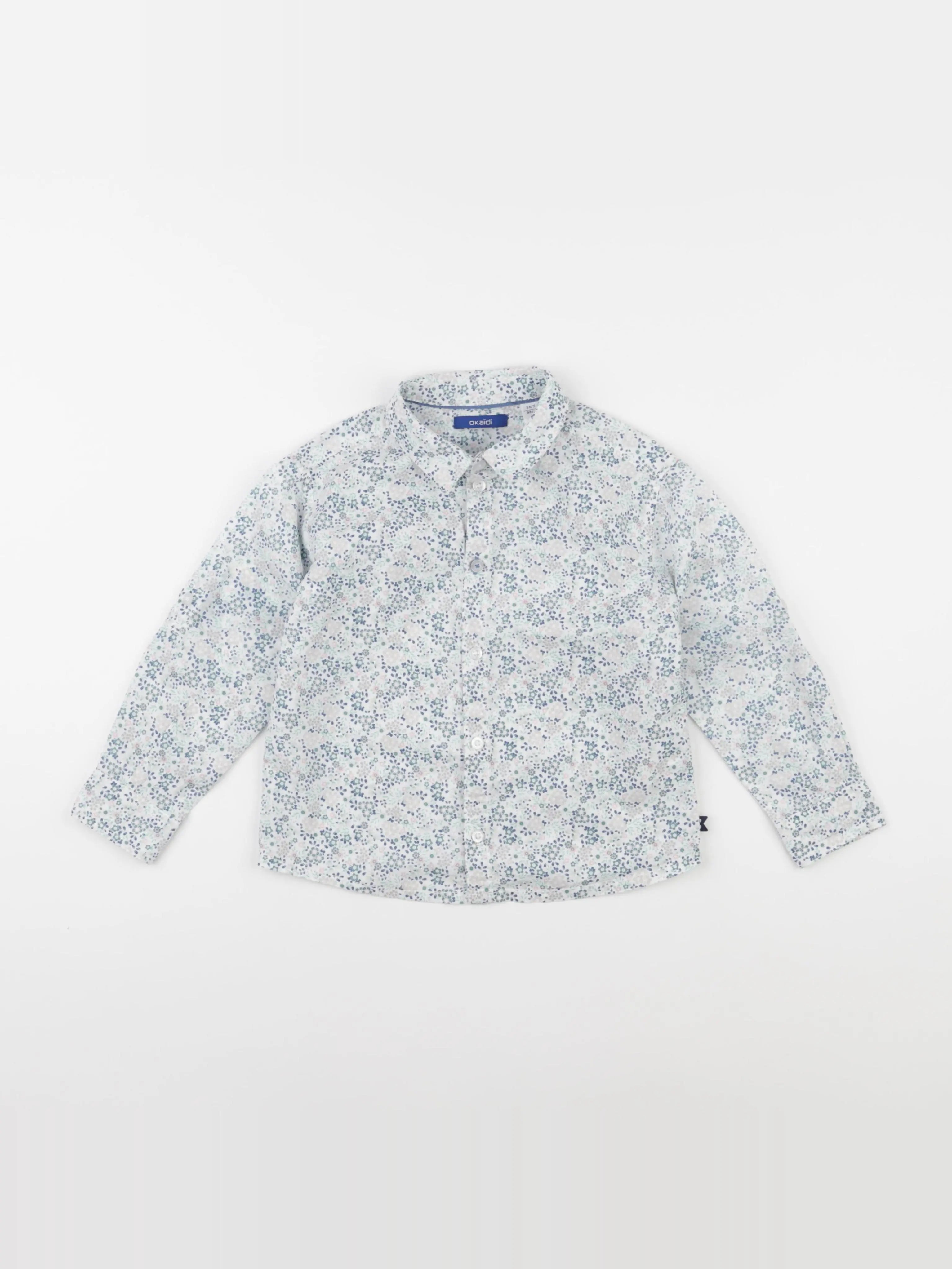 Okaidi - chemise bleu, vert - 3 ans