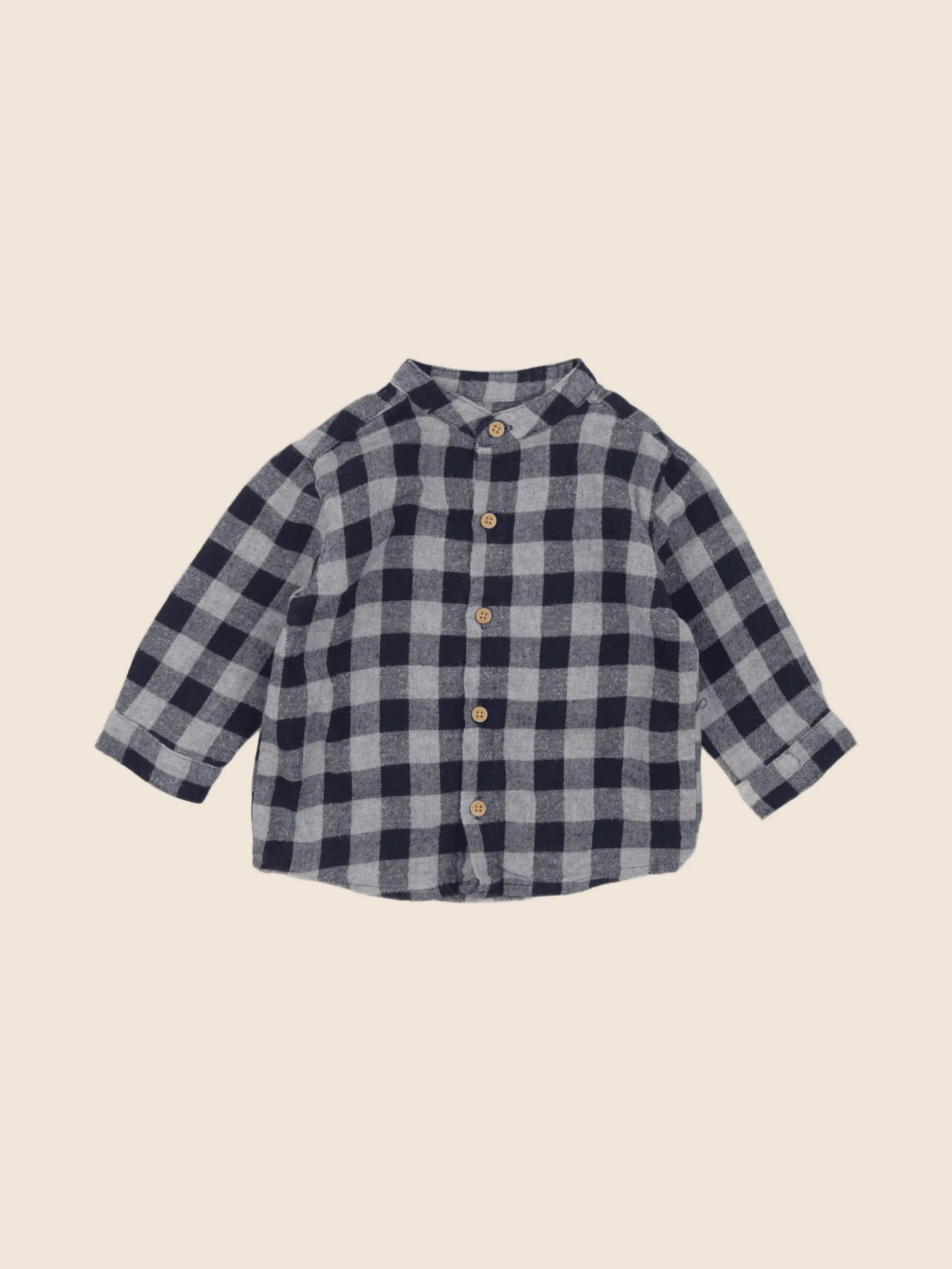 Boutchou - chemise bleu - 6 mois