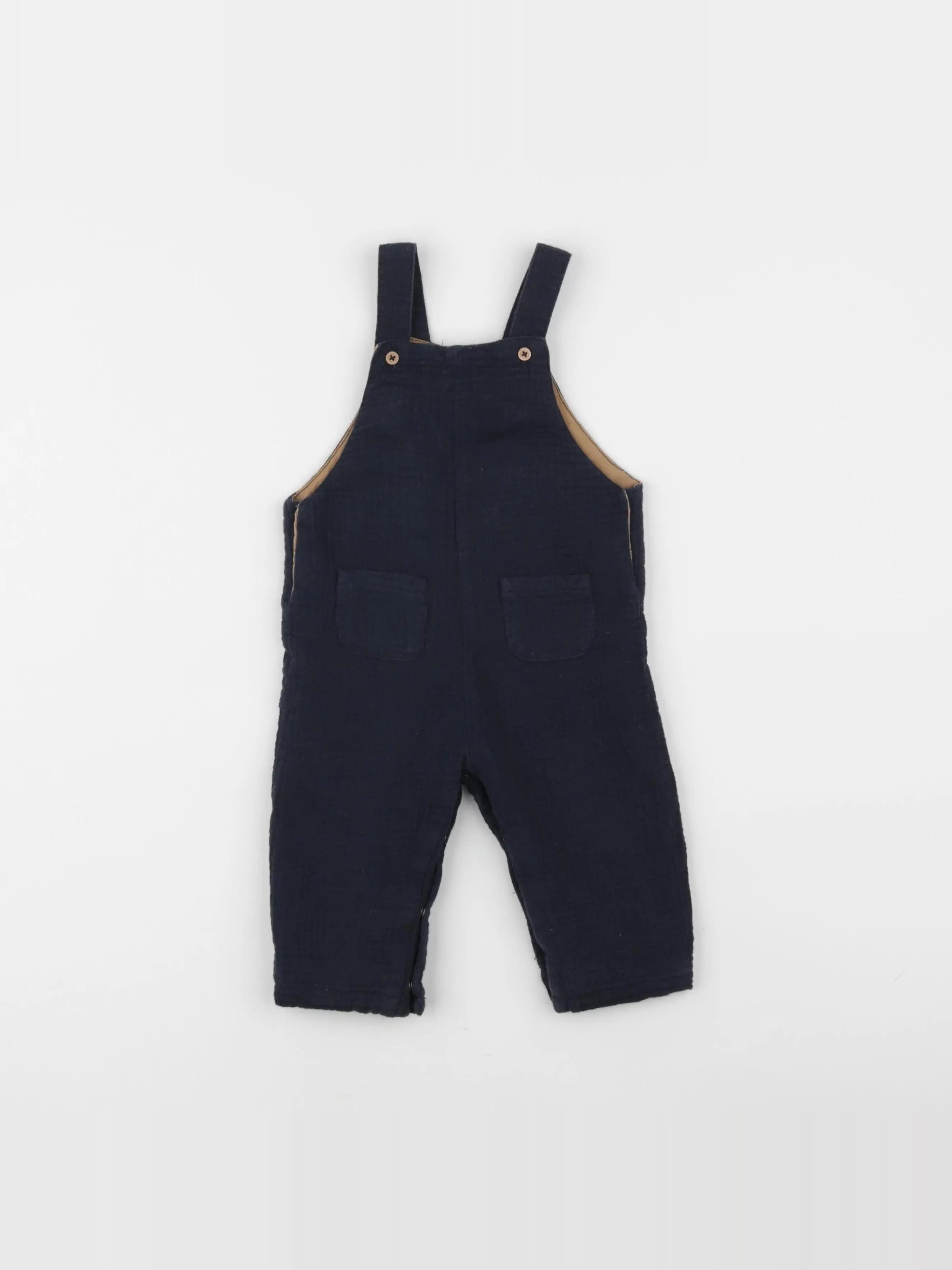 Natalys - salopette doublé bleu - 6 mois