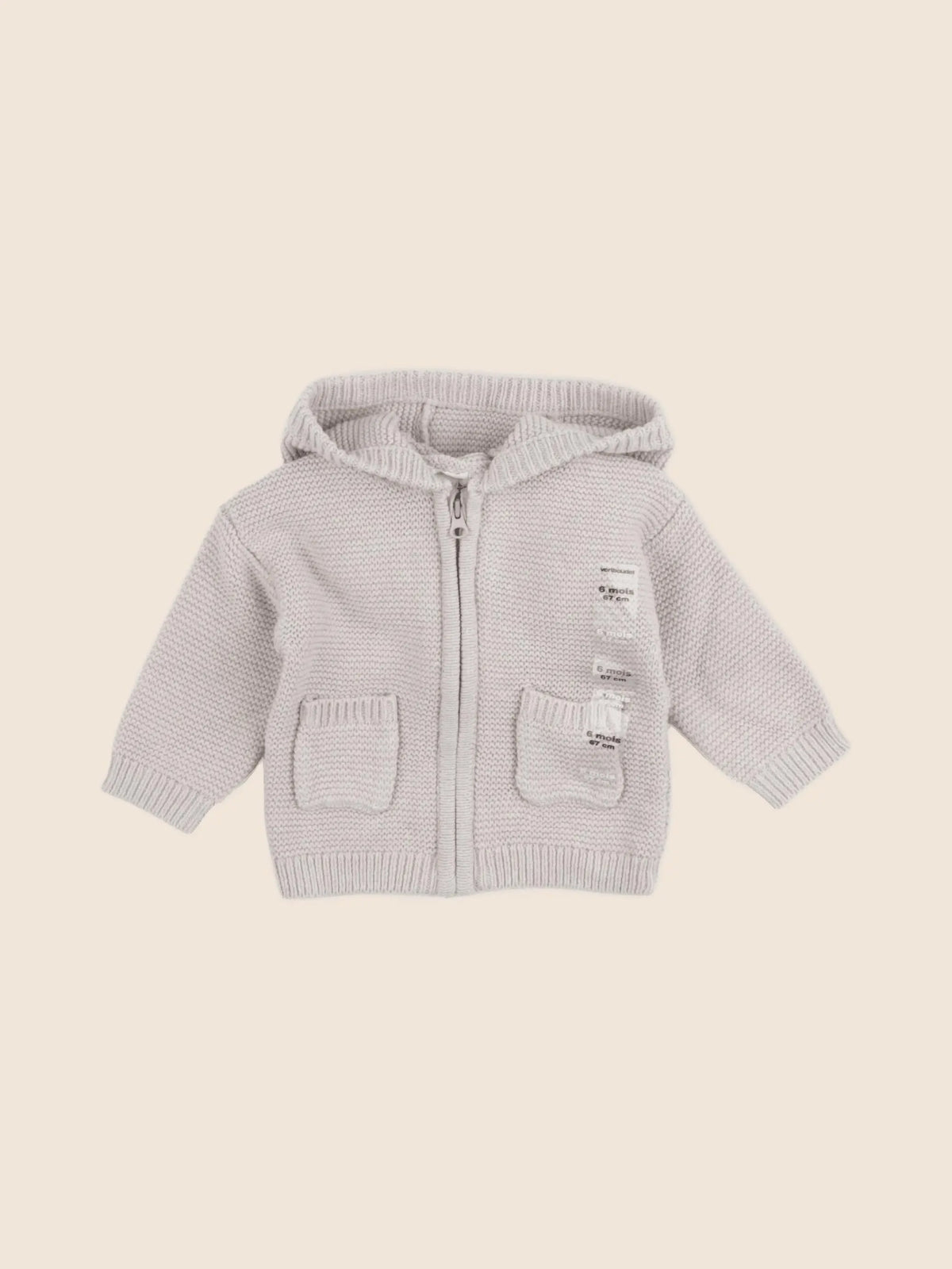 Vertbaudet - gilet beige - 6 mois