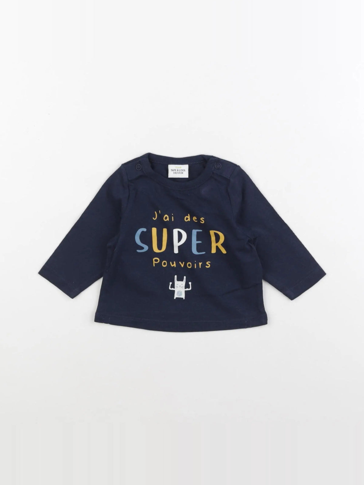 Tape à l'oeil - tee-shirt bleu - 3 mois