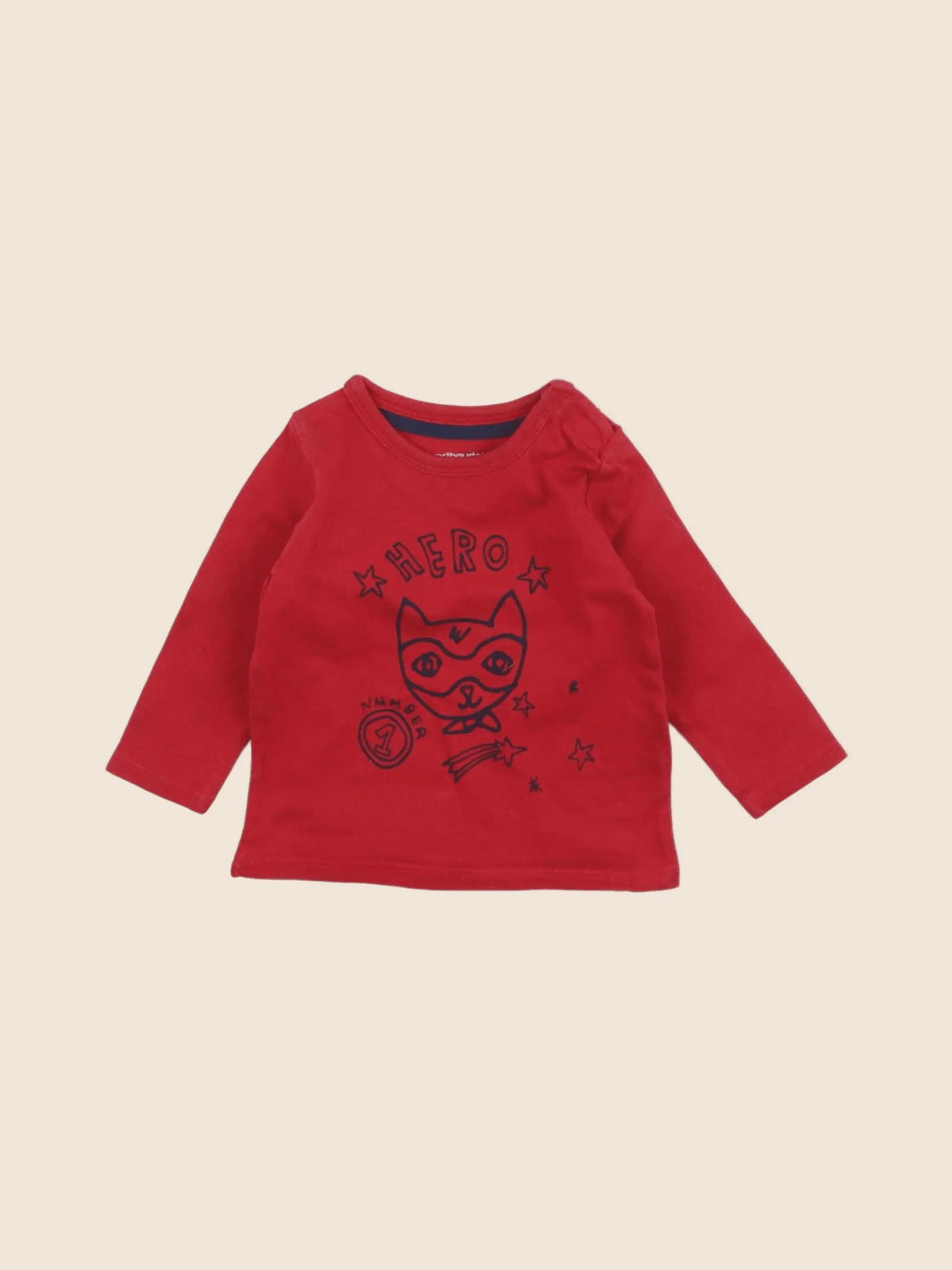 Vertbaudet - tee-shirt rouge - 6 mois