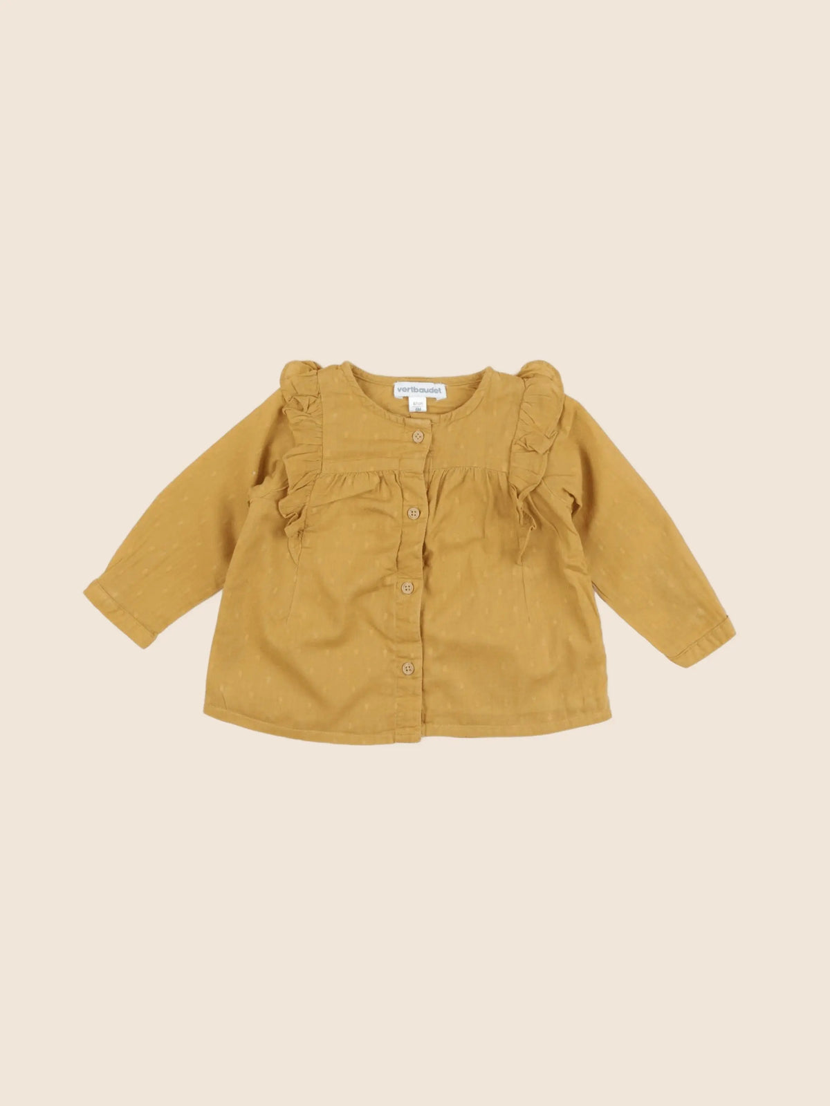 Vertbaudet - blouse jaune - 6 mois