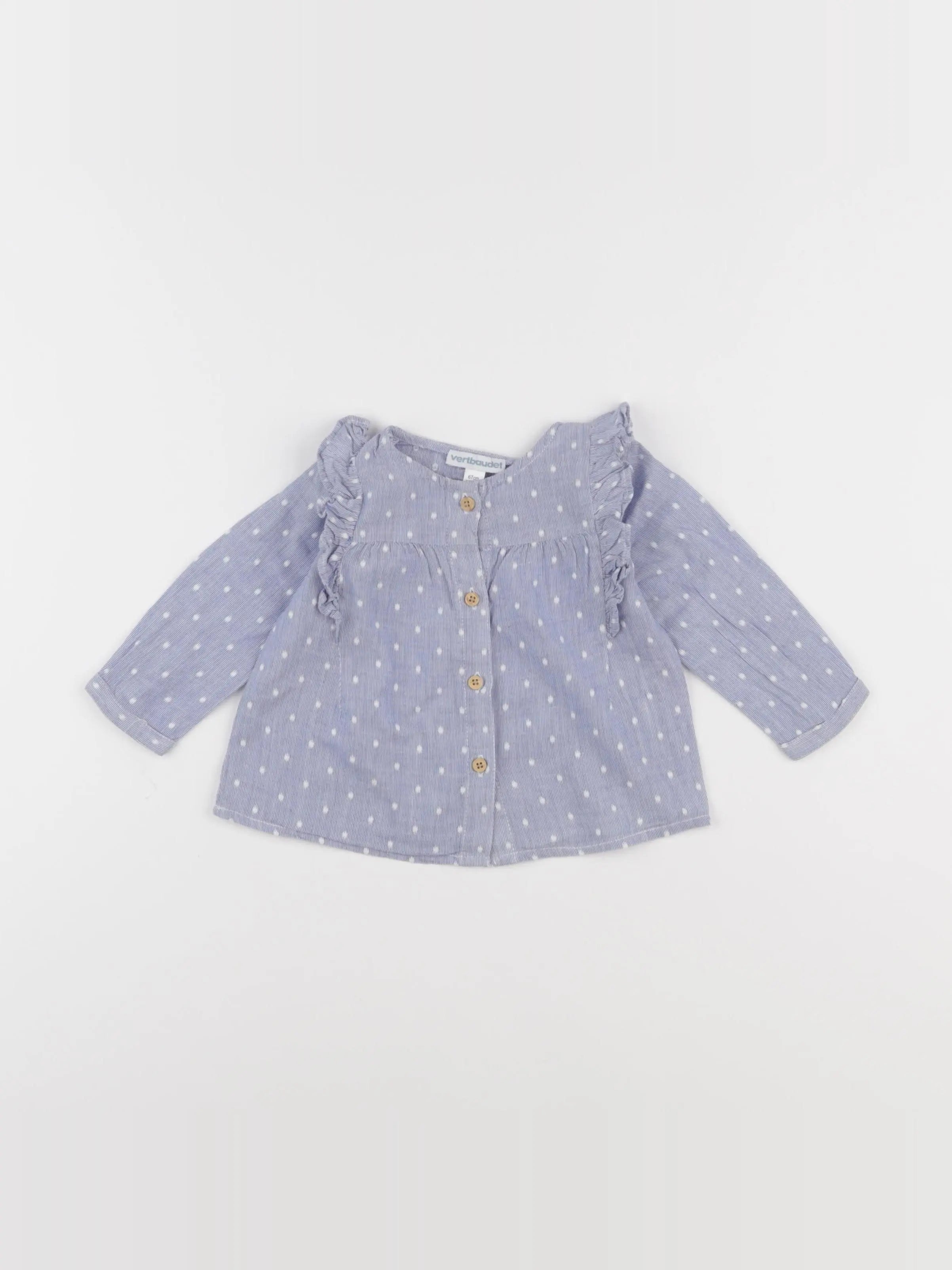Vertbaudet - blouse bleu - 6 mois
