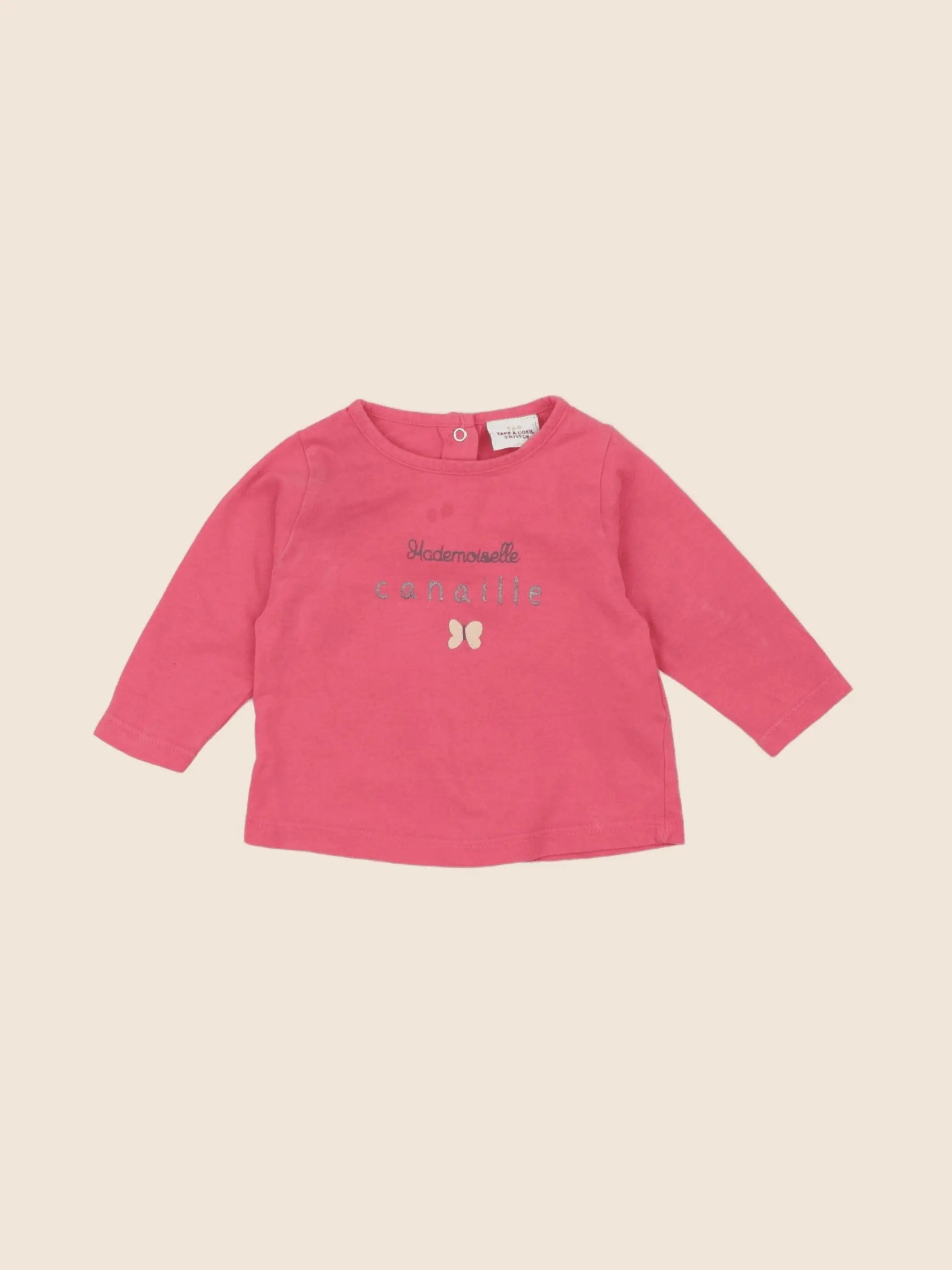 Tape à l'oeil - tee-shirt rose - 3 mois