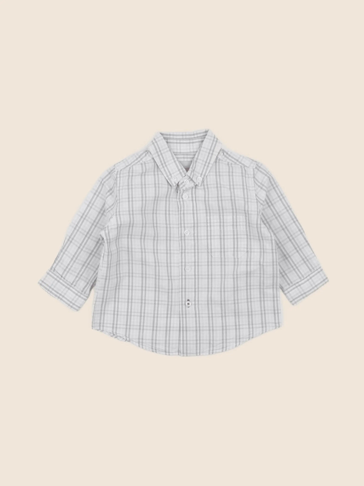 Cyrillus - chemise gris, bleu - 12 mois