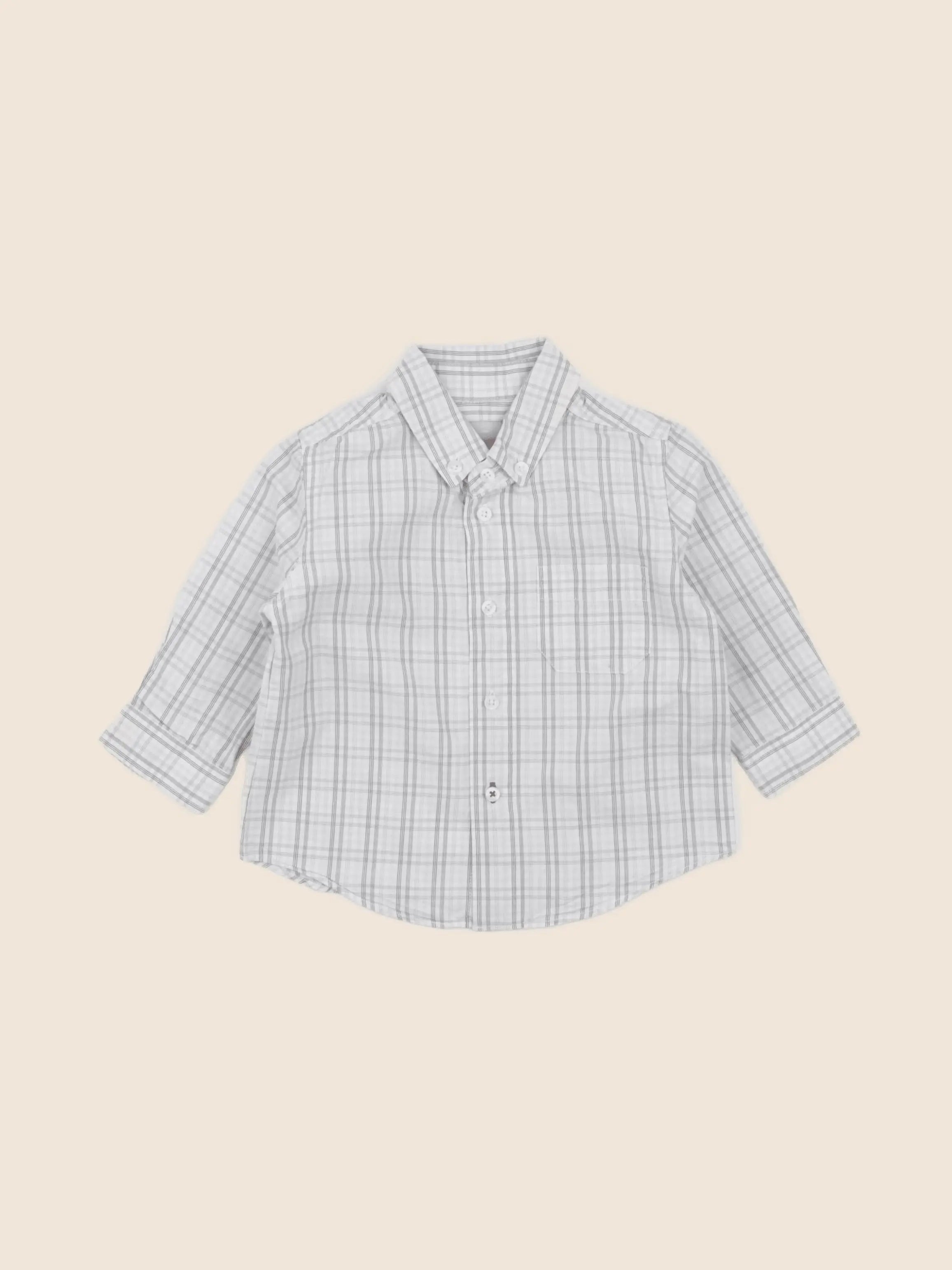 Cyrillus - chemise gris, bleu - 12 mois