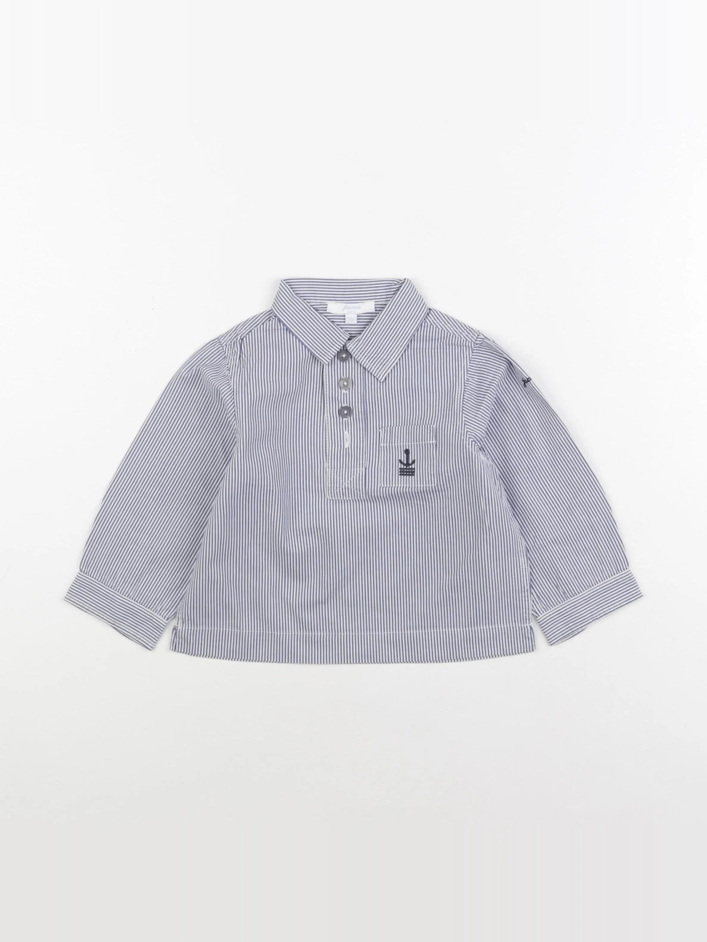 Jacadi - chemise bleu, blanc - 24 mois