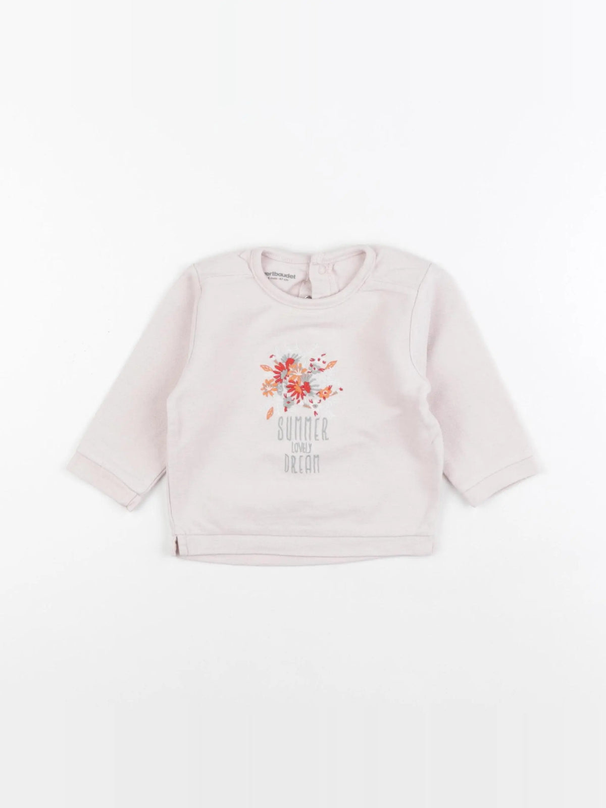 Vertbaudet - sweat rose - 6 mois