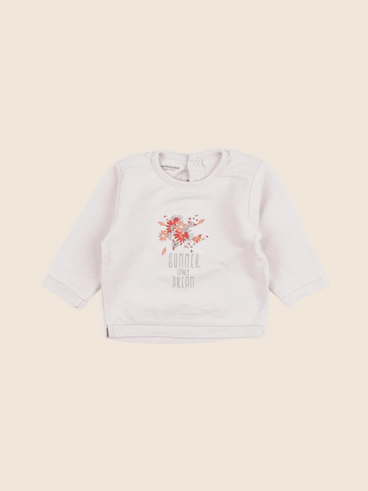 Vertbaudet - sweat rose - 6 mois