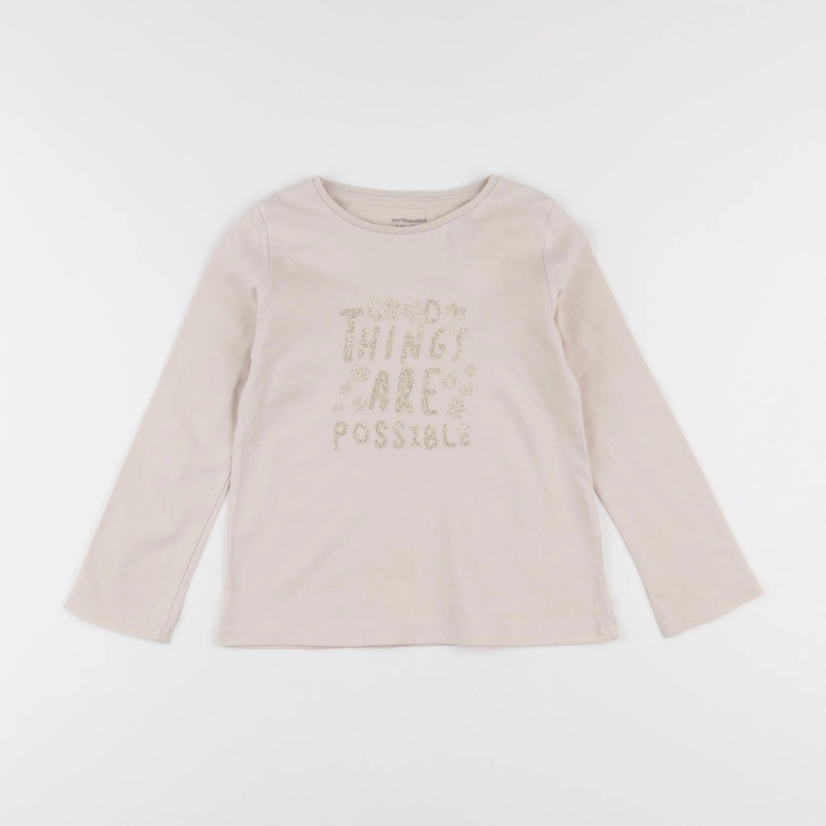 Vertbaudet - tee-shirt beige - 4 ans