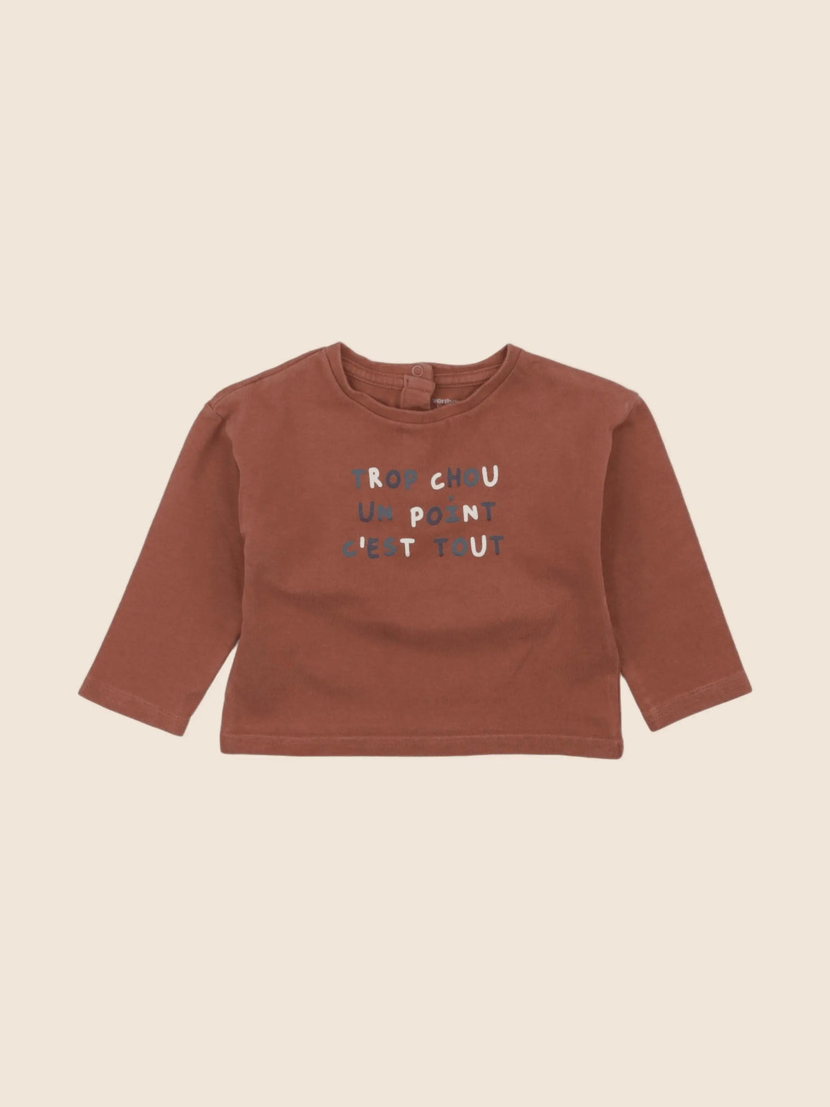 Vertbaudet - tee-shirt marron - 12 mois