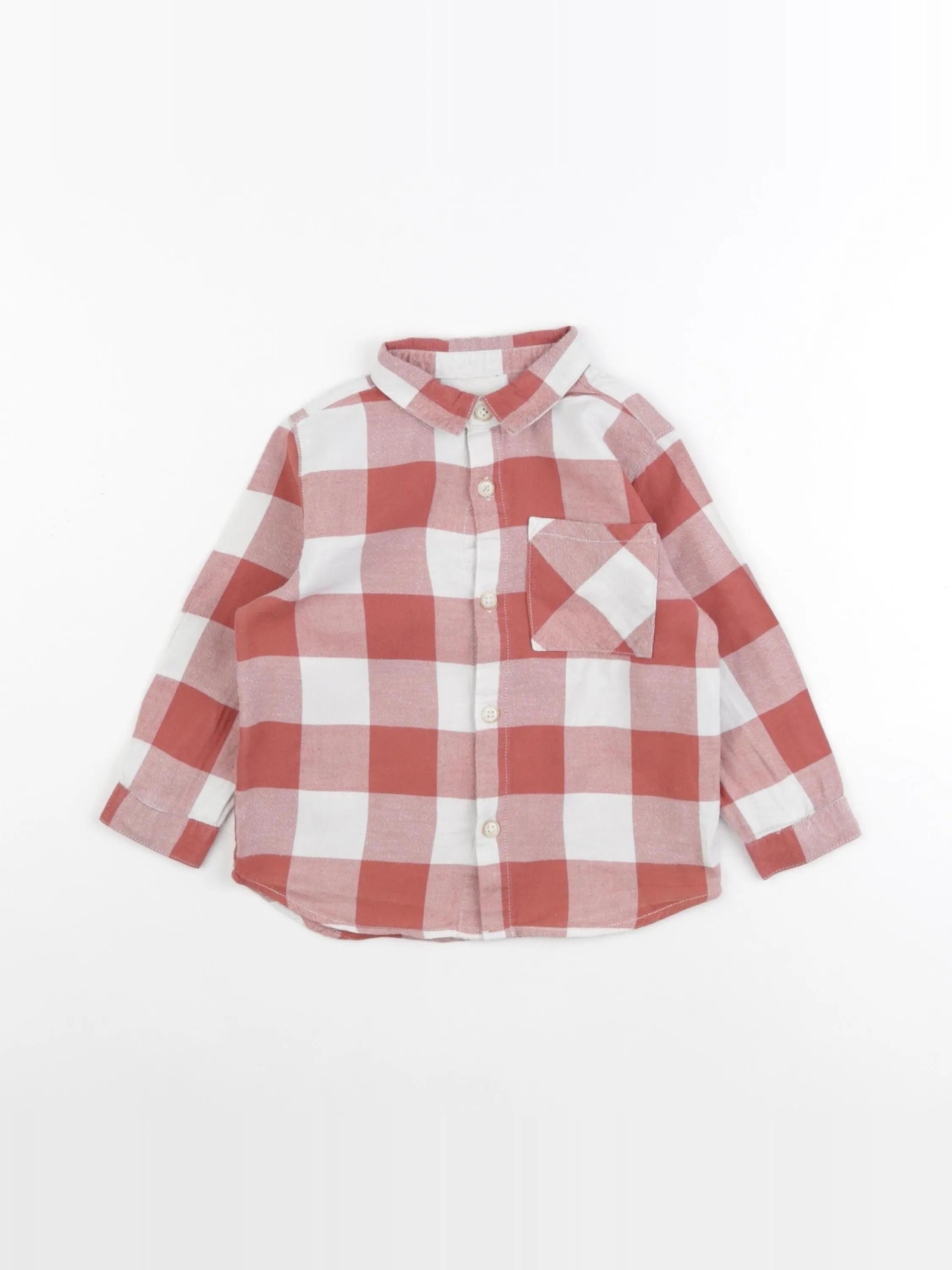 Zara - chemise blanc, rouge - 18/24 mois