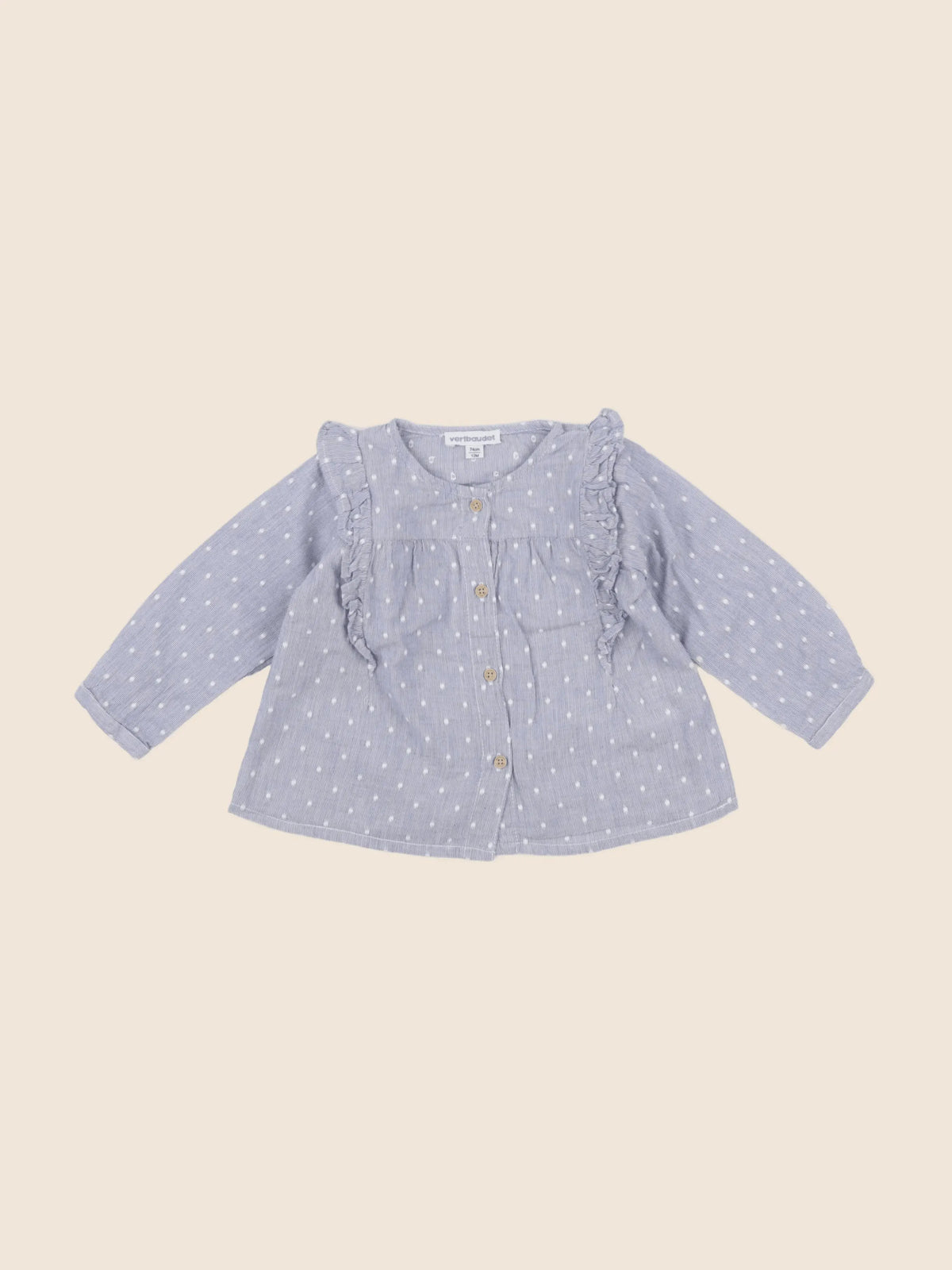 Vertbaudet - blouse bleu - 12 mois