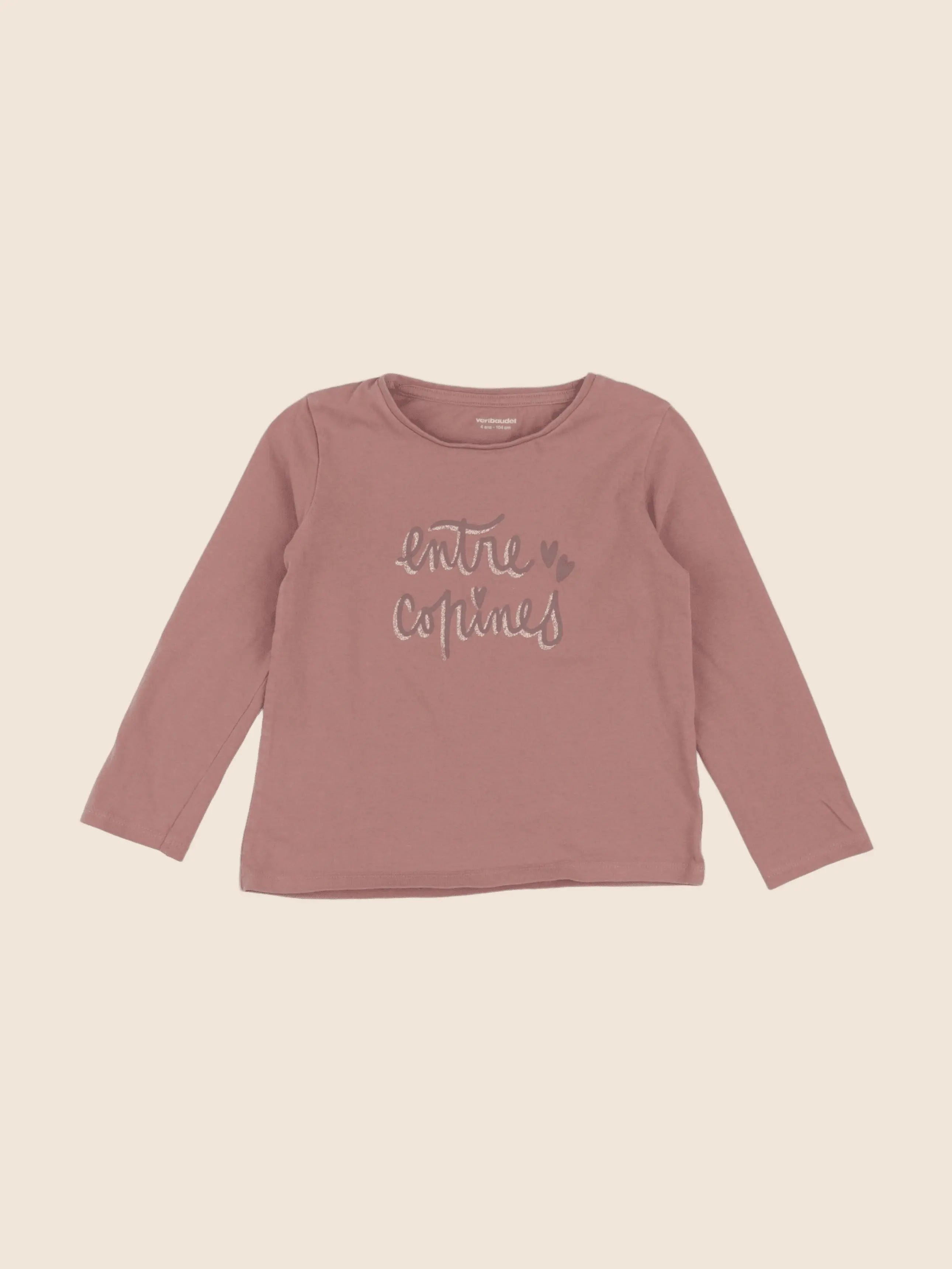 Vertbaudet - tee-shirt rose - 4 ans