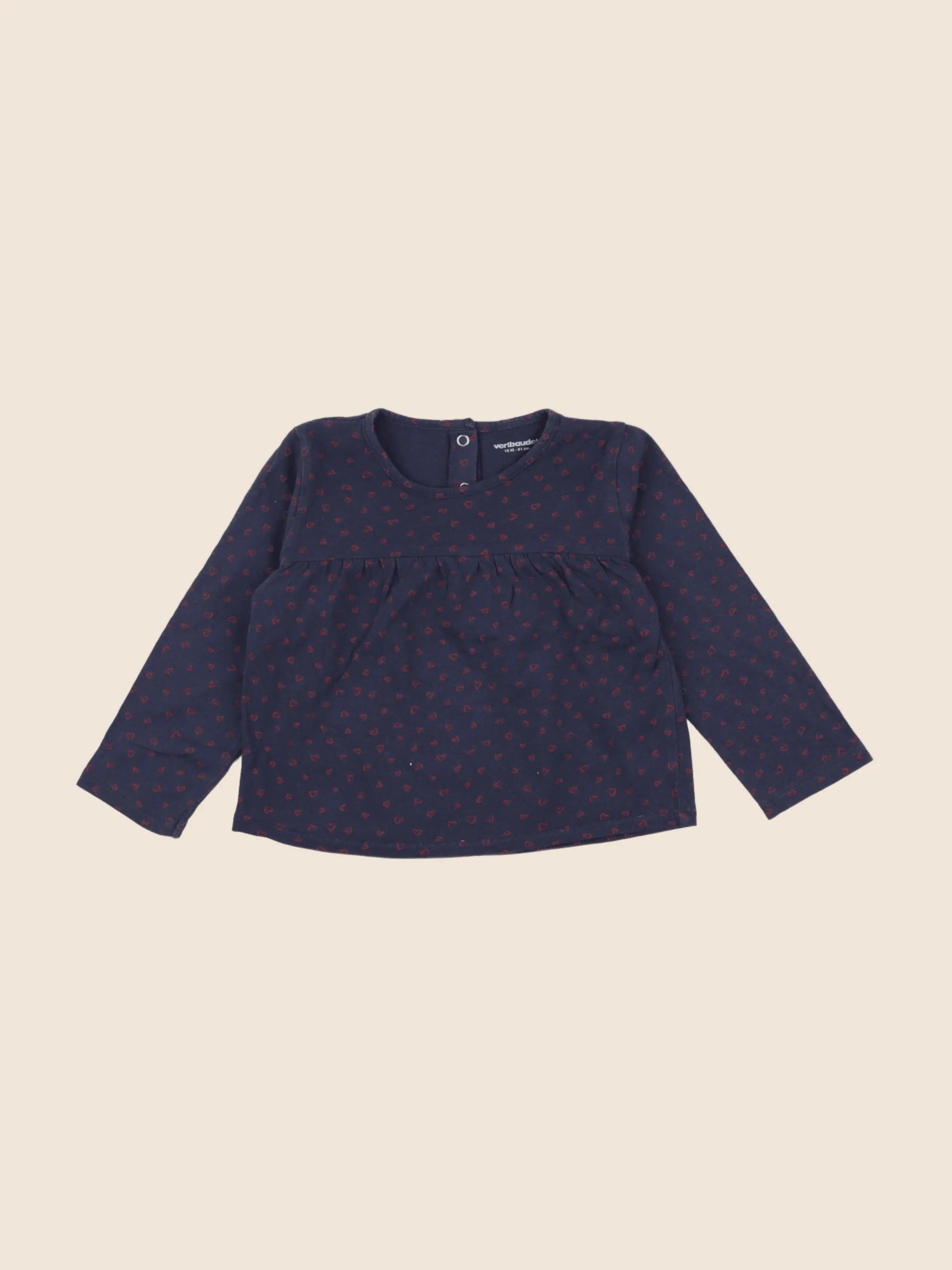 Vertbaudet - tee-shirt bleu, rouge - 18 mois