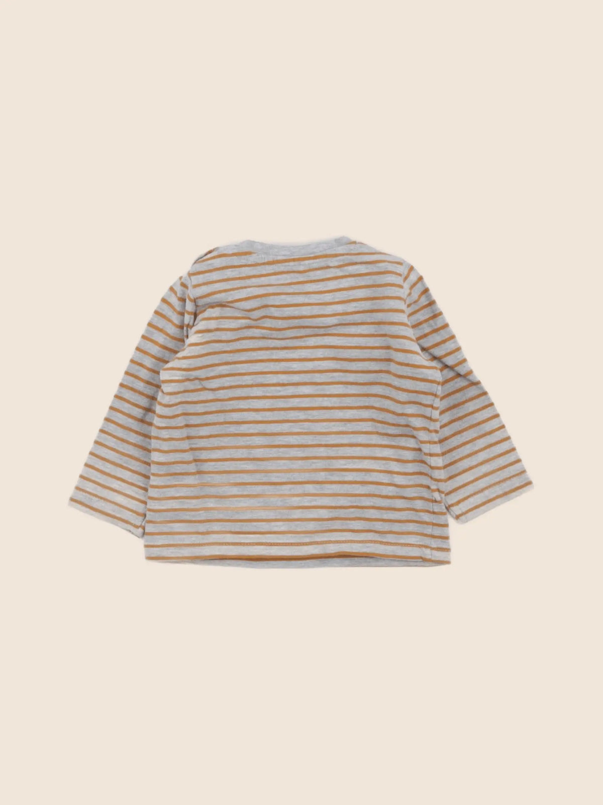 Vertbaudet - tee-shirt gris, orange - 6 mois