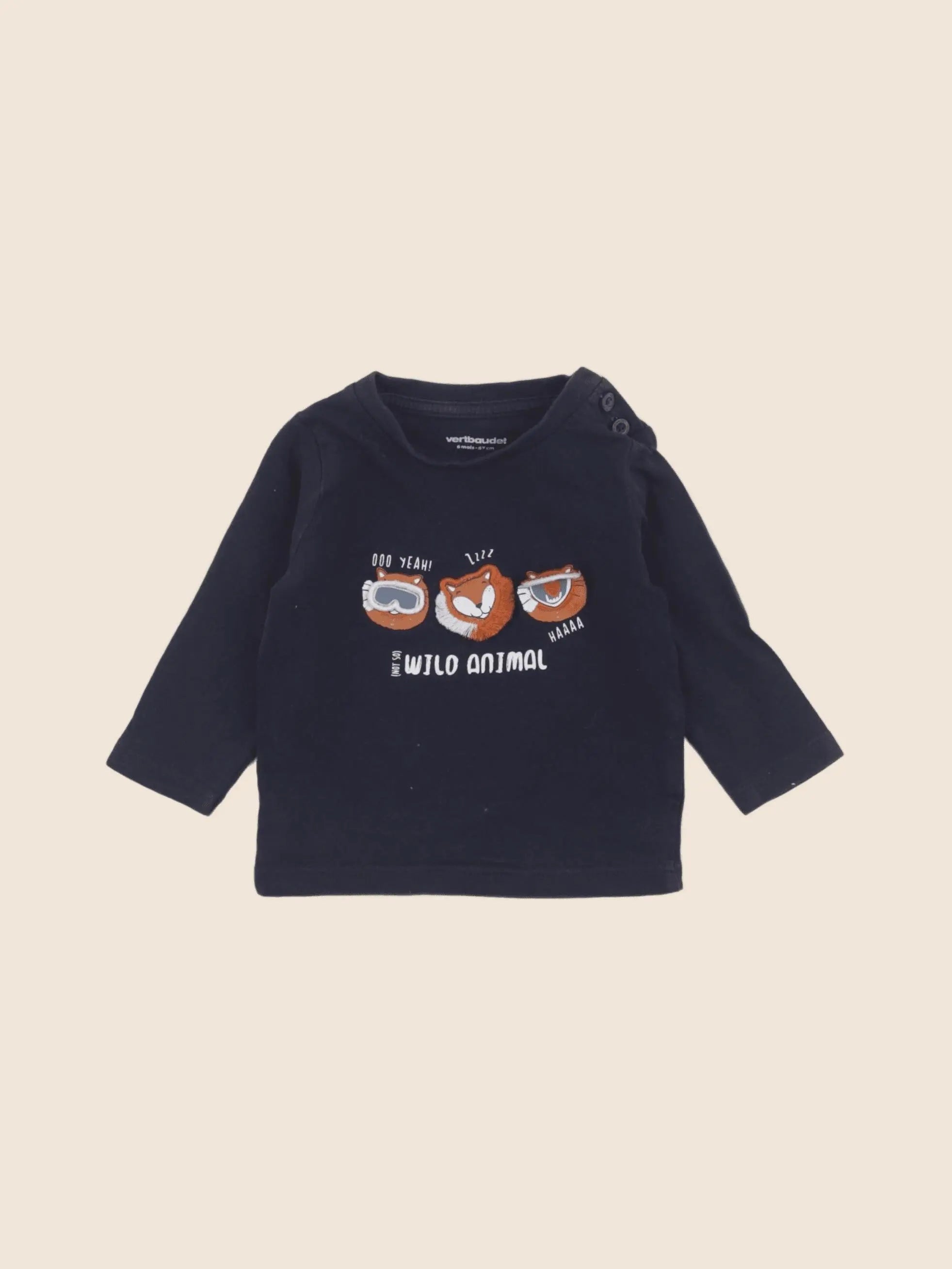 Vertbaudet - tee-shirt bleu - 6 mois