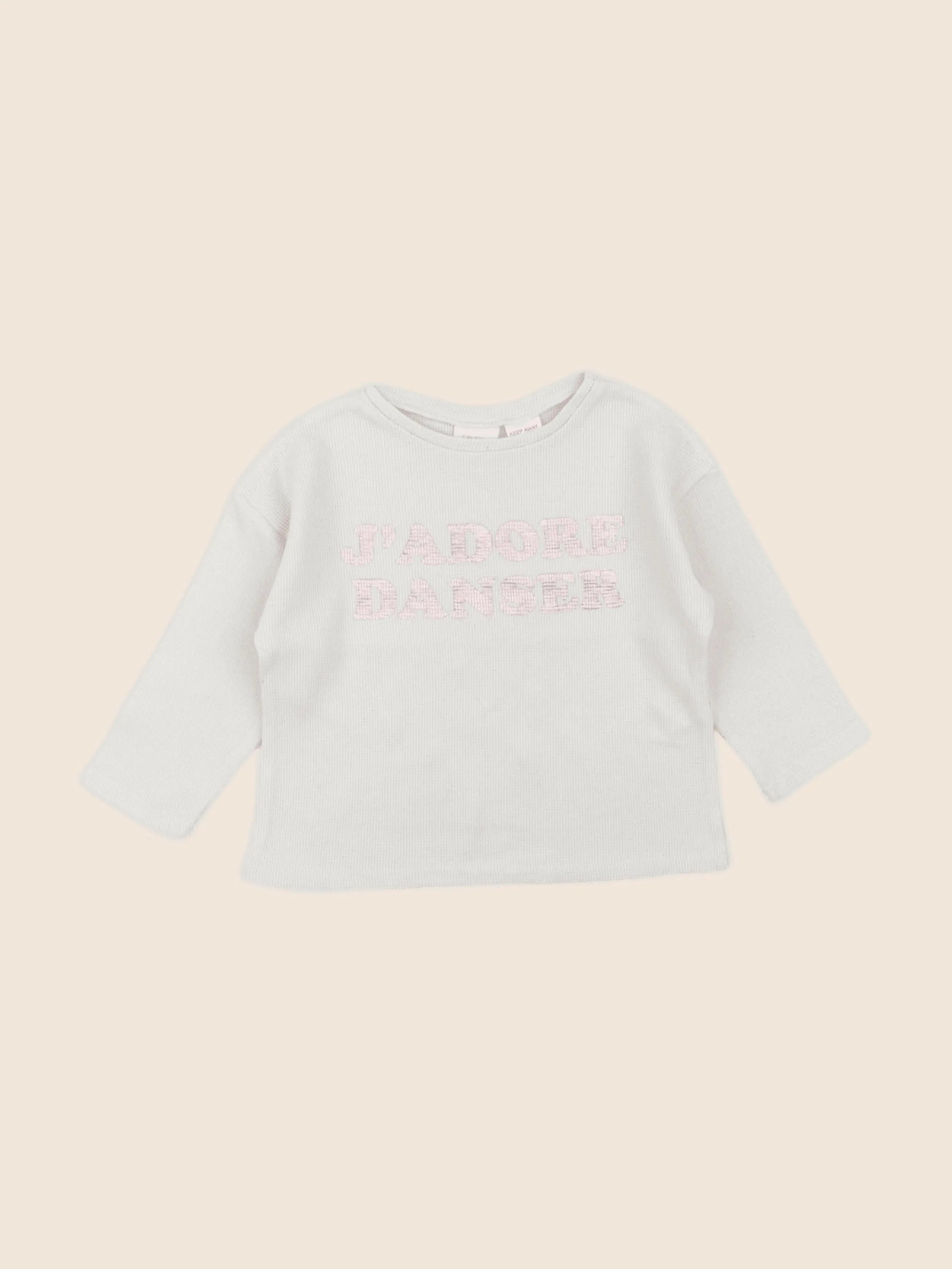 Zara - tee-shirt beige - 2/3 ans