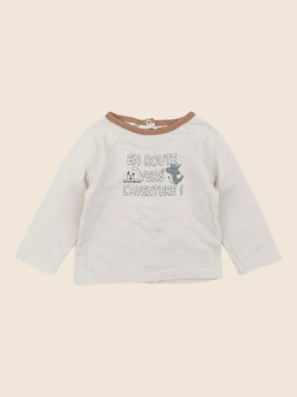 Vertbaudet - tee-shirt beige - 3 mois