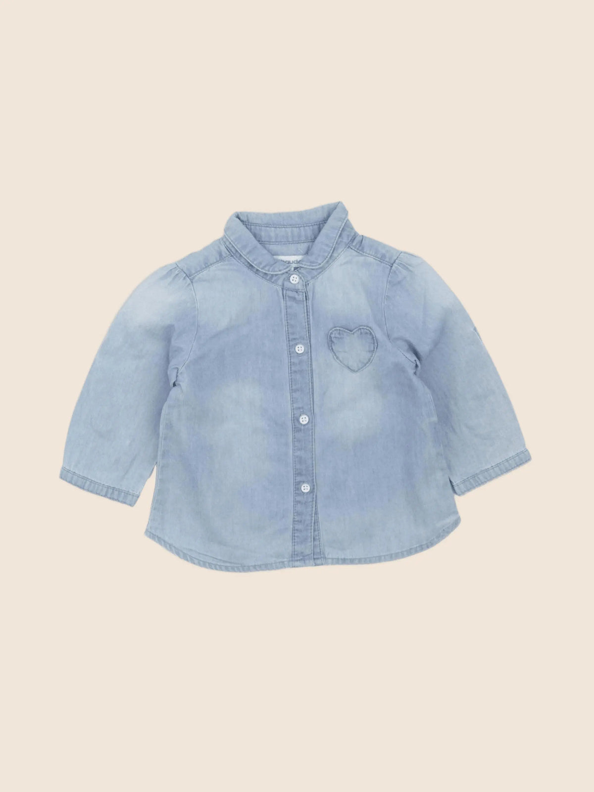 Vertbaudet - chemise bleu - 6 mois