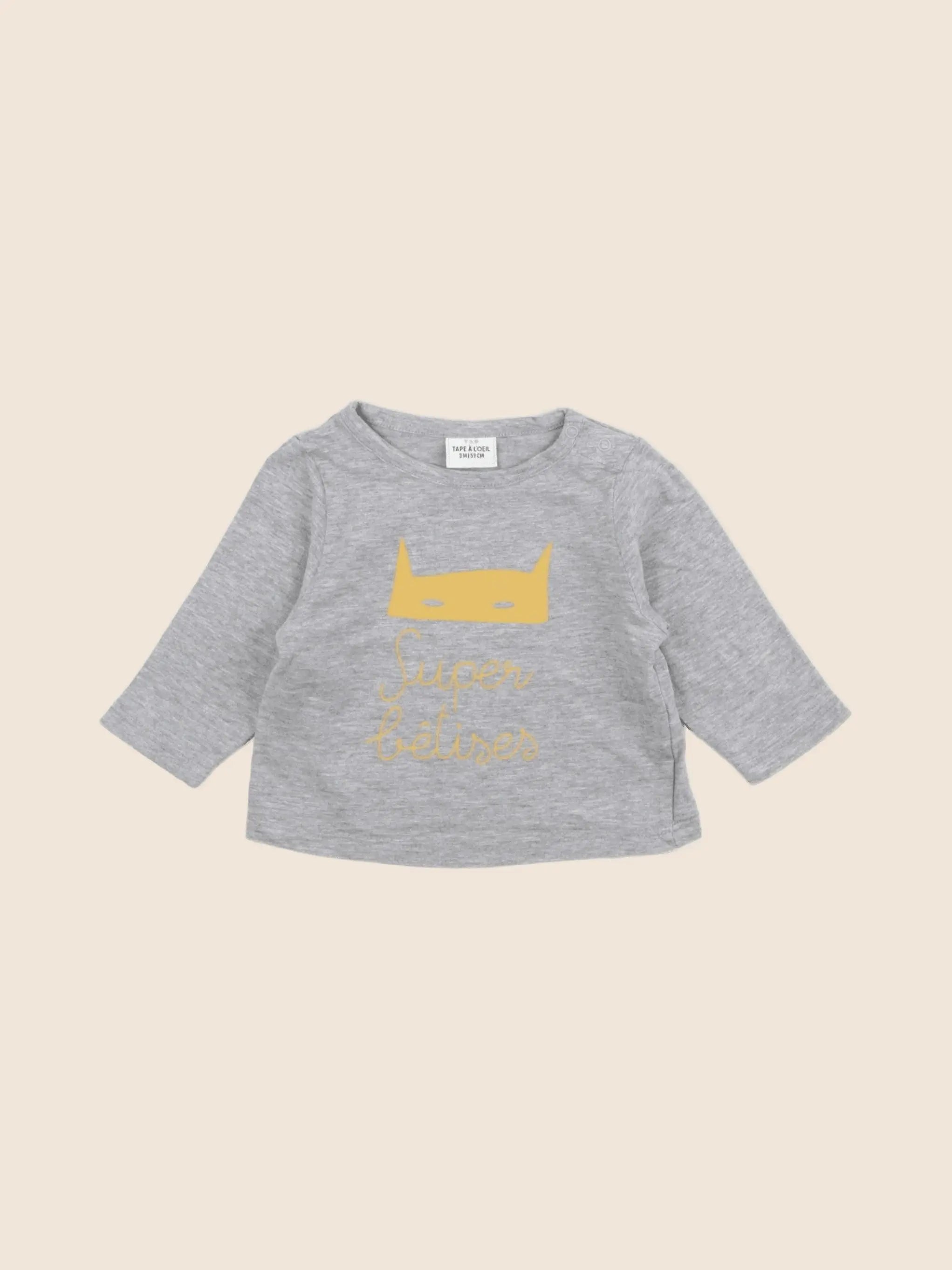 Tape à l'oeil - tee-shirt gris - 3 mois