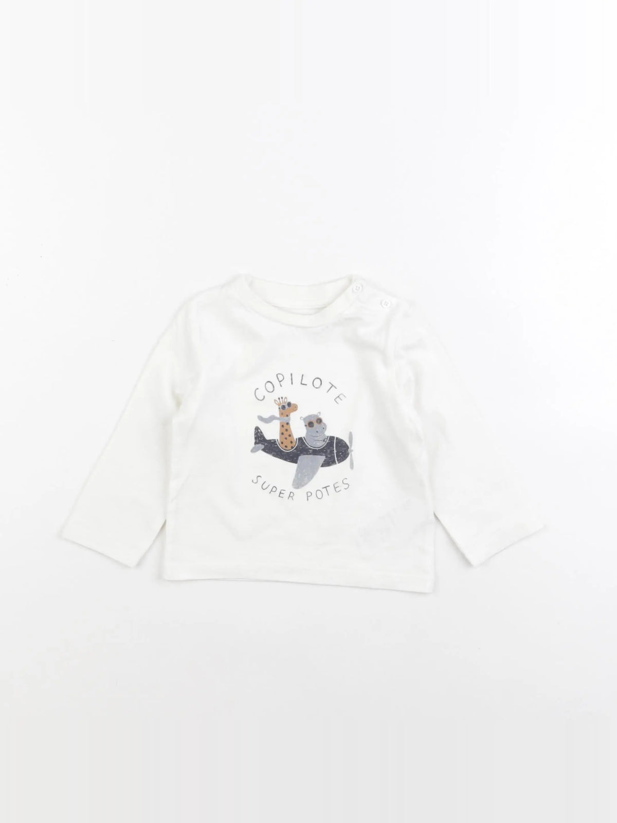 Vertbaudet - tee-shirt blanc - 6 mois