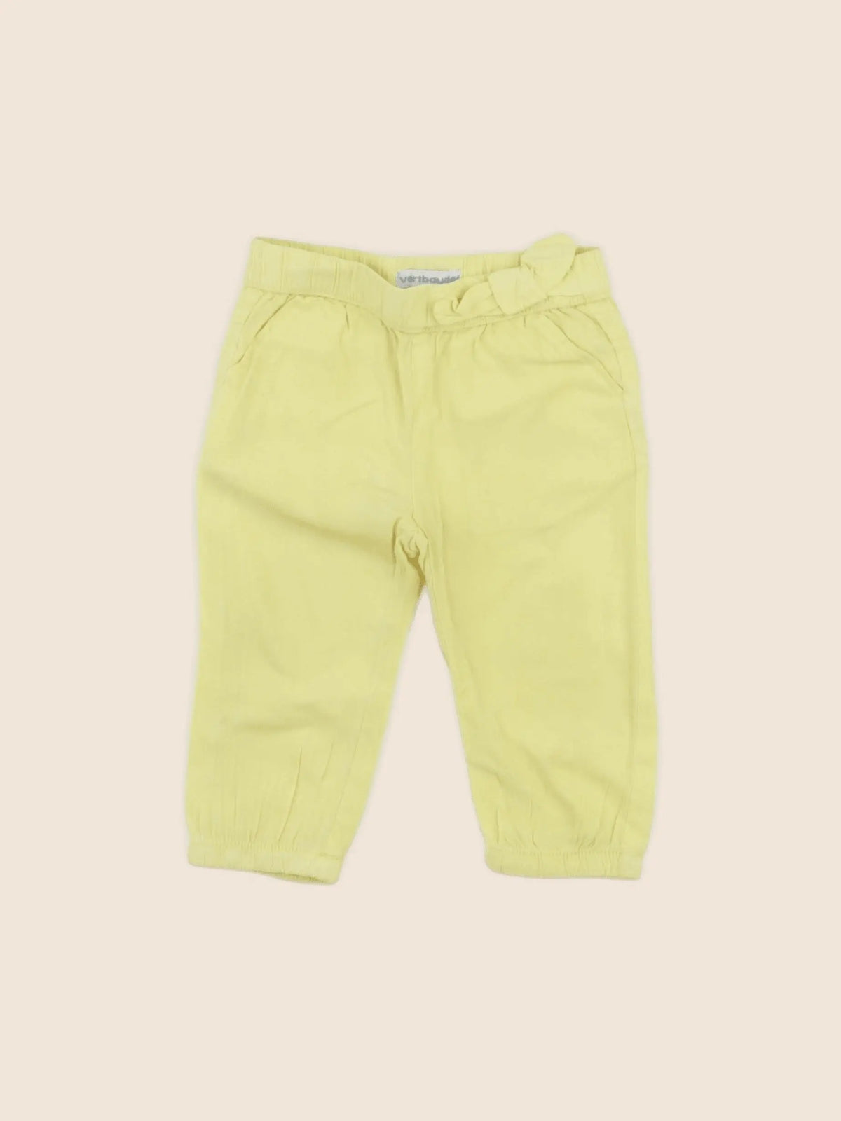 Vertbaudet - pantalon jaune - 9 mois