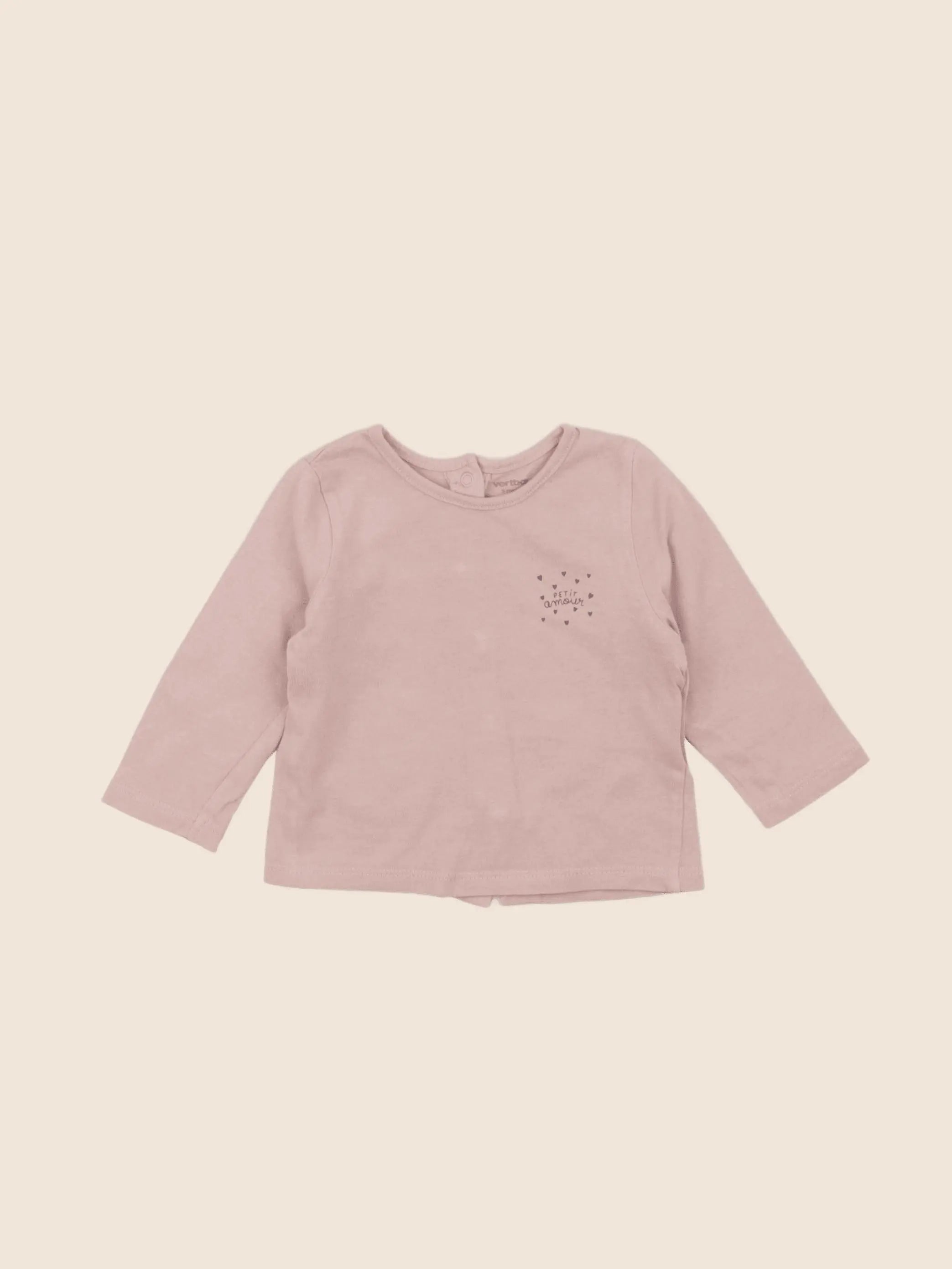 Vertbaudet - tee-shirt rose - 3 mois