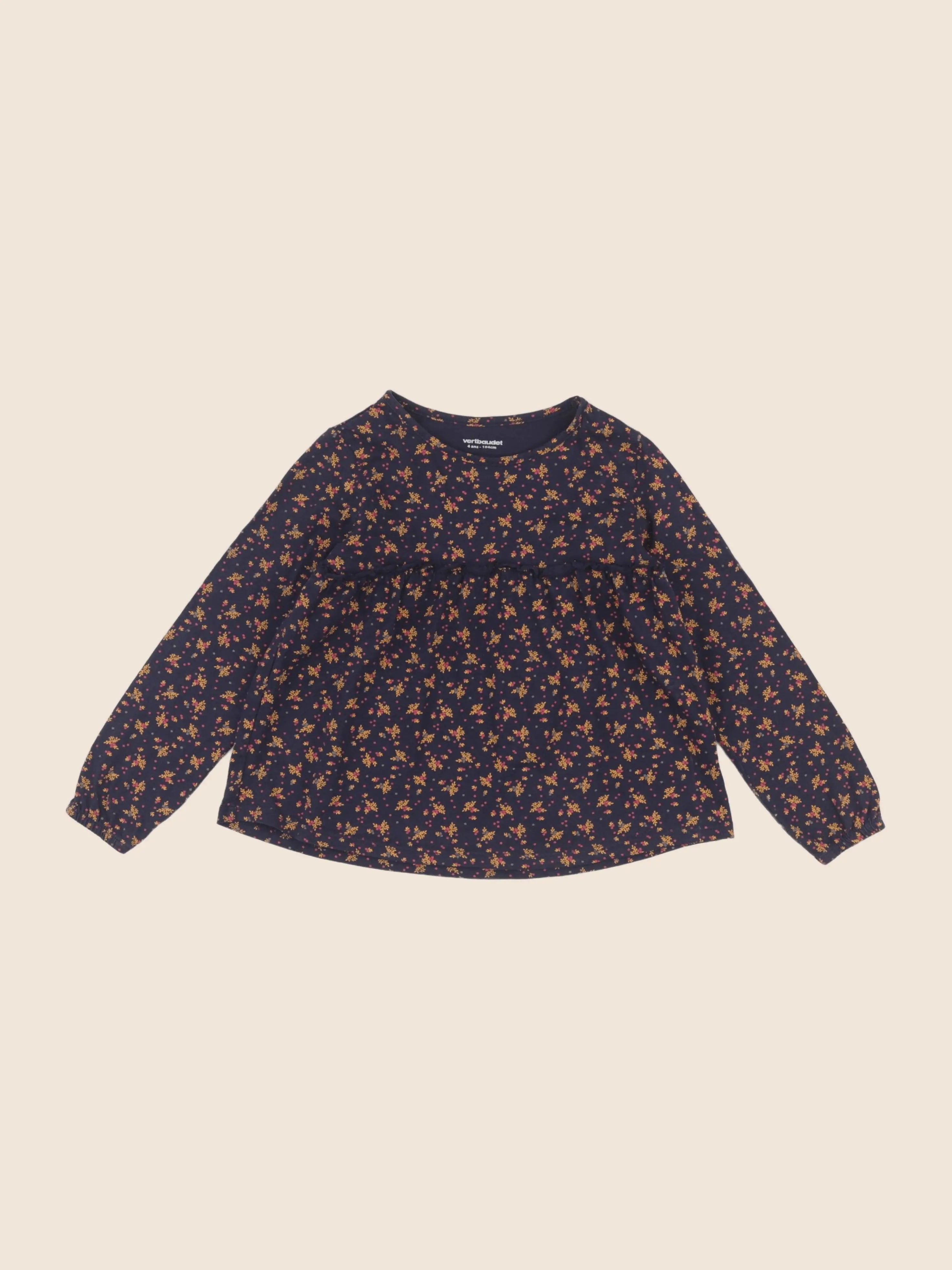 Vertbaudet - tee-shirt bleu - 4 ans