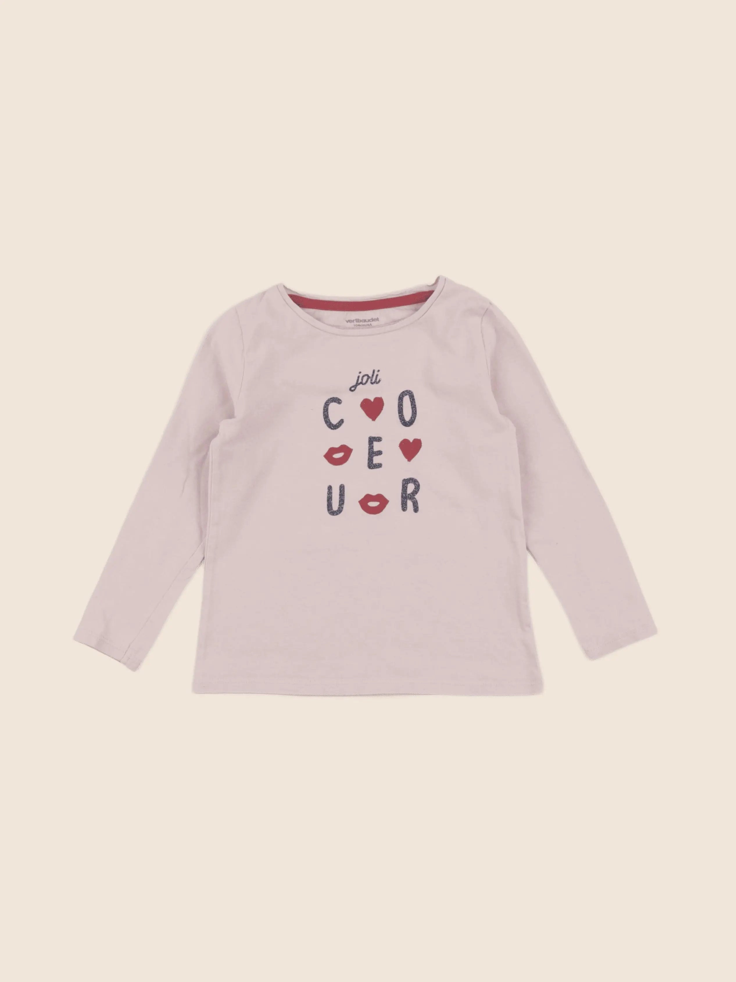 Vertbaudet - tee-shirt rose - 4 ans