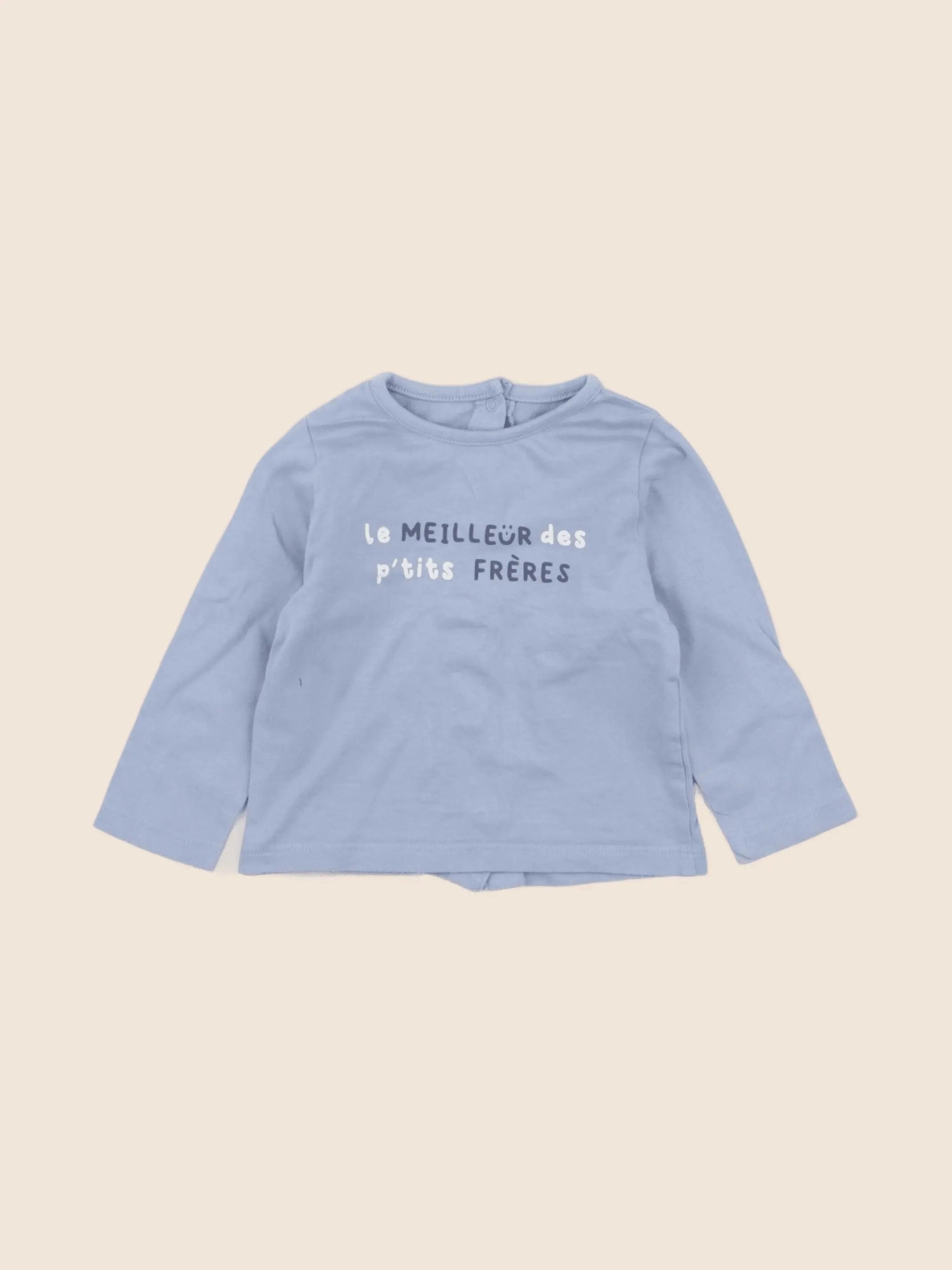 Vertbaudet - tee-shirt bleu - 9 mois