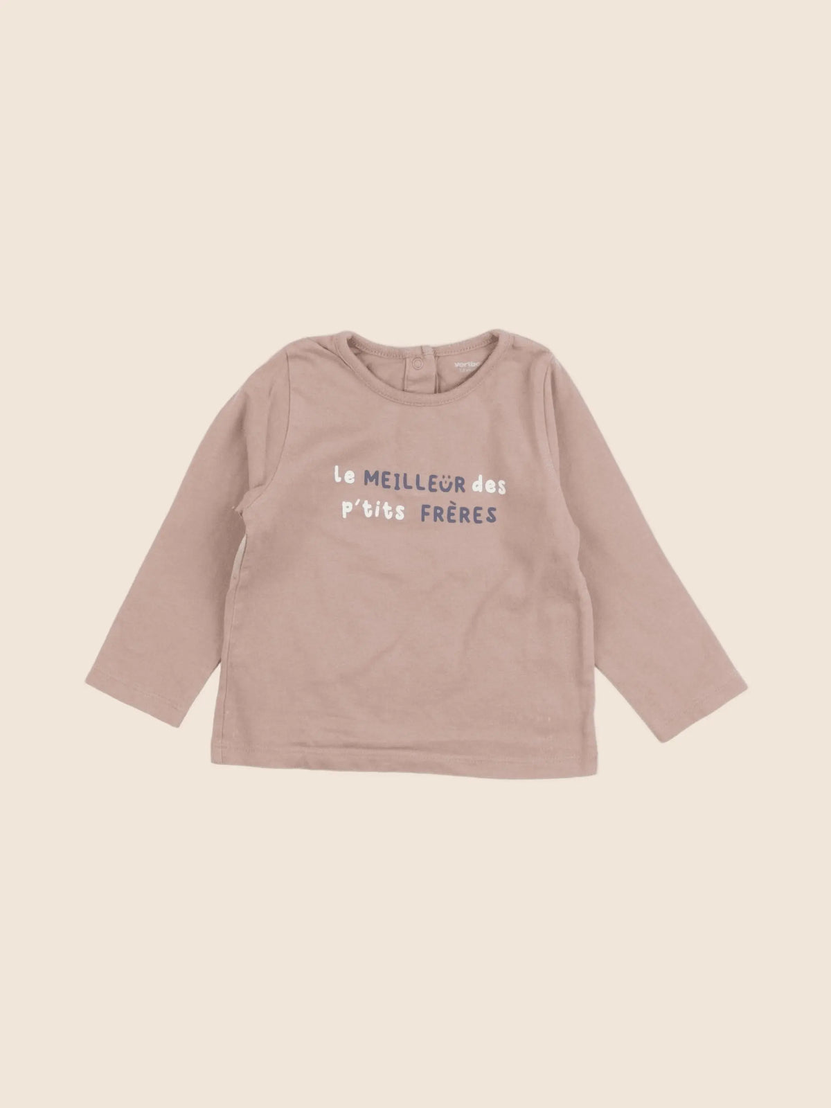 Vertbaudet - tee-shirt marron - 12 mois