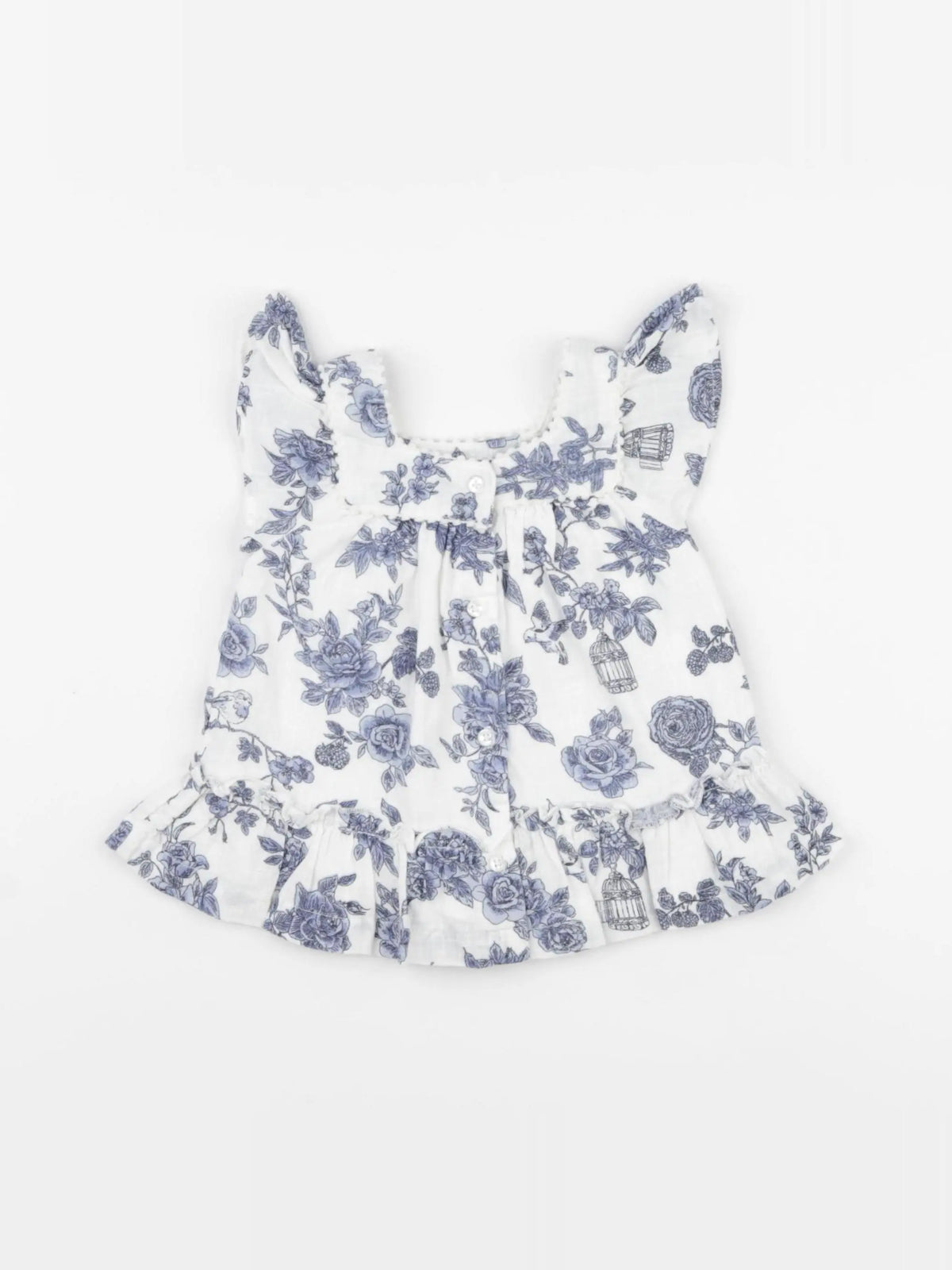 Vertbaudet - robe bleu, blanc - 3 mois