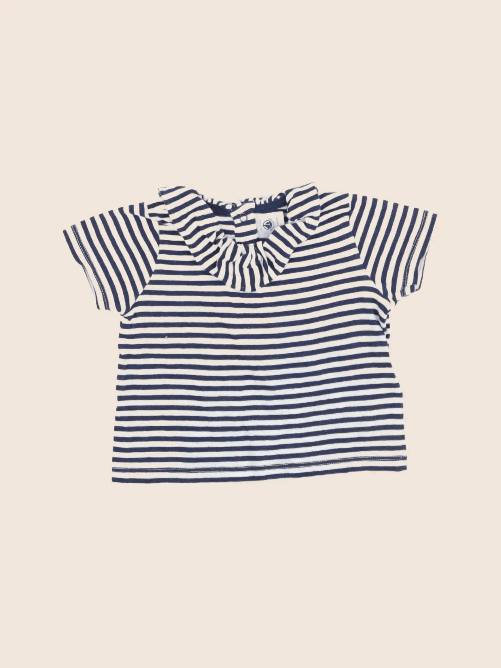 Petit Bateau - tee-shirt bleu - 6 mois
