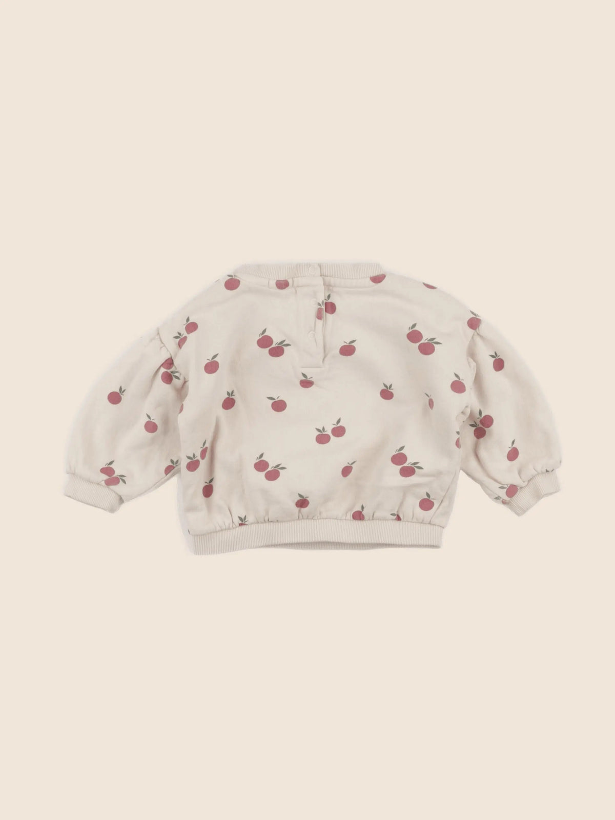 Vertbaudet - sweat beige, rouge - 12 mois