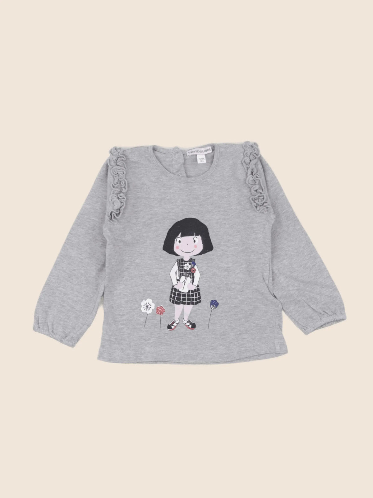 Vertbaudet - tee-shirt gris - 12 mois