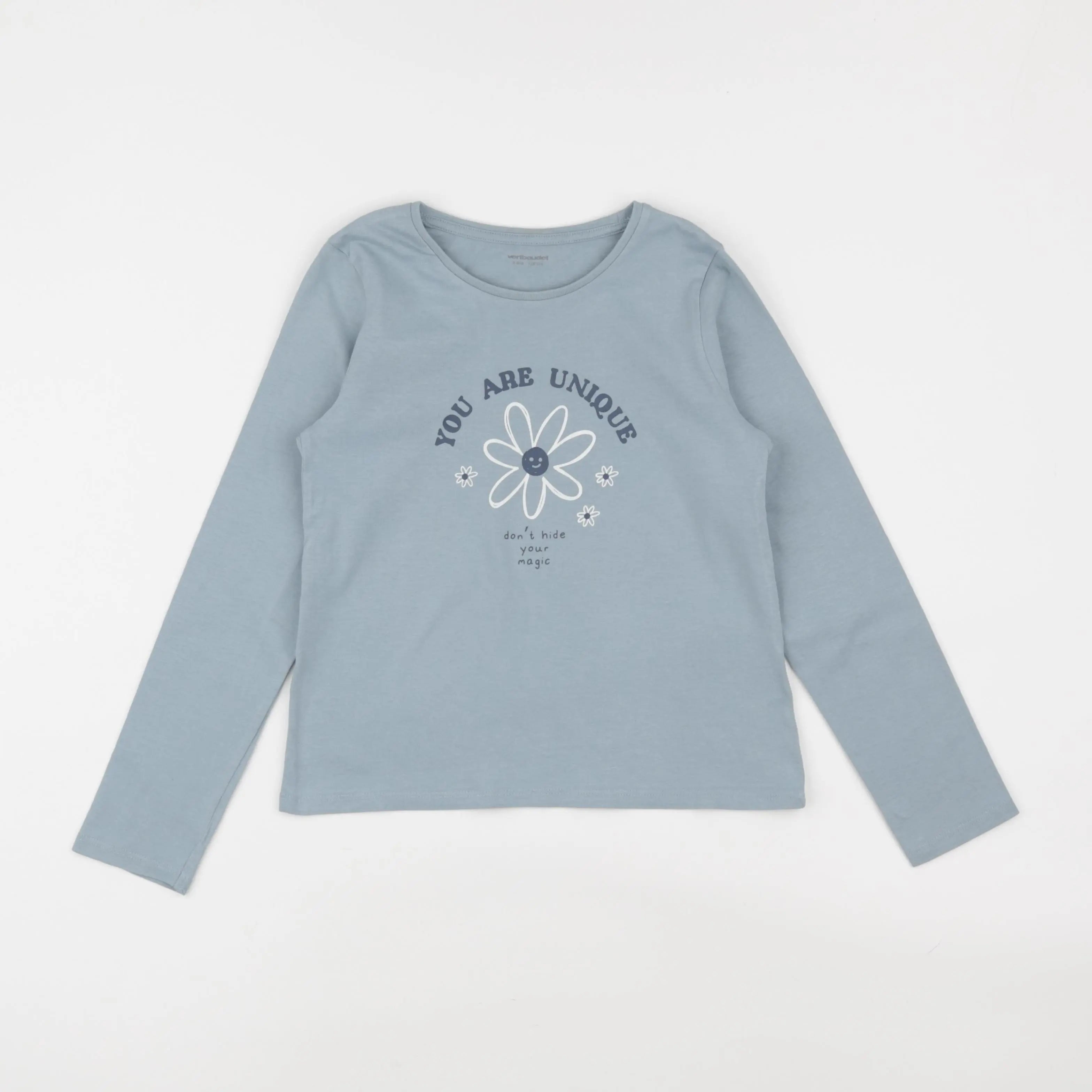 Vertbaudet - tee-shirt bleu - 8 ans